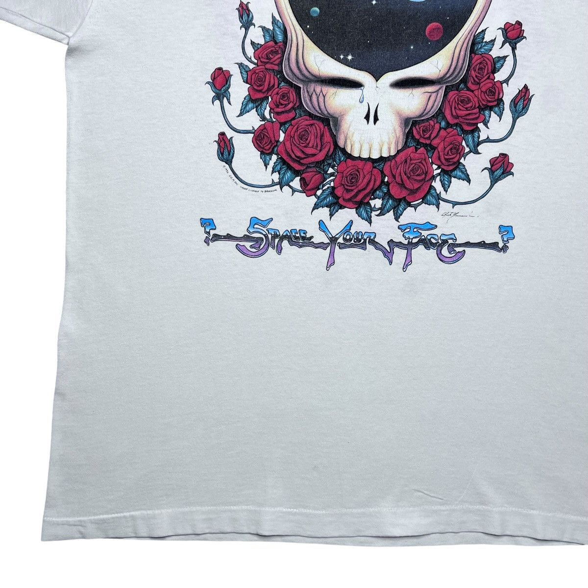 Liquid Blue Vtg 1992 Grateful Dead Space Your Face Space White T-Shirt Size US XL / EU 56 / 4 - 7 Thumbnail