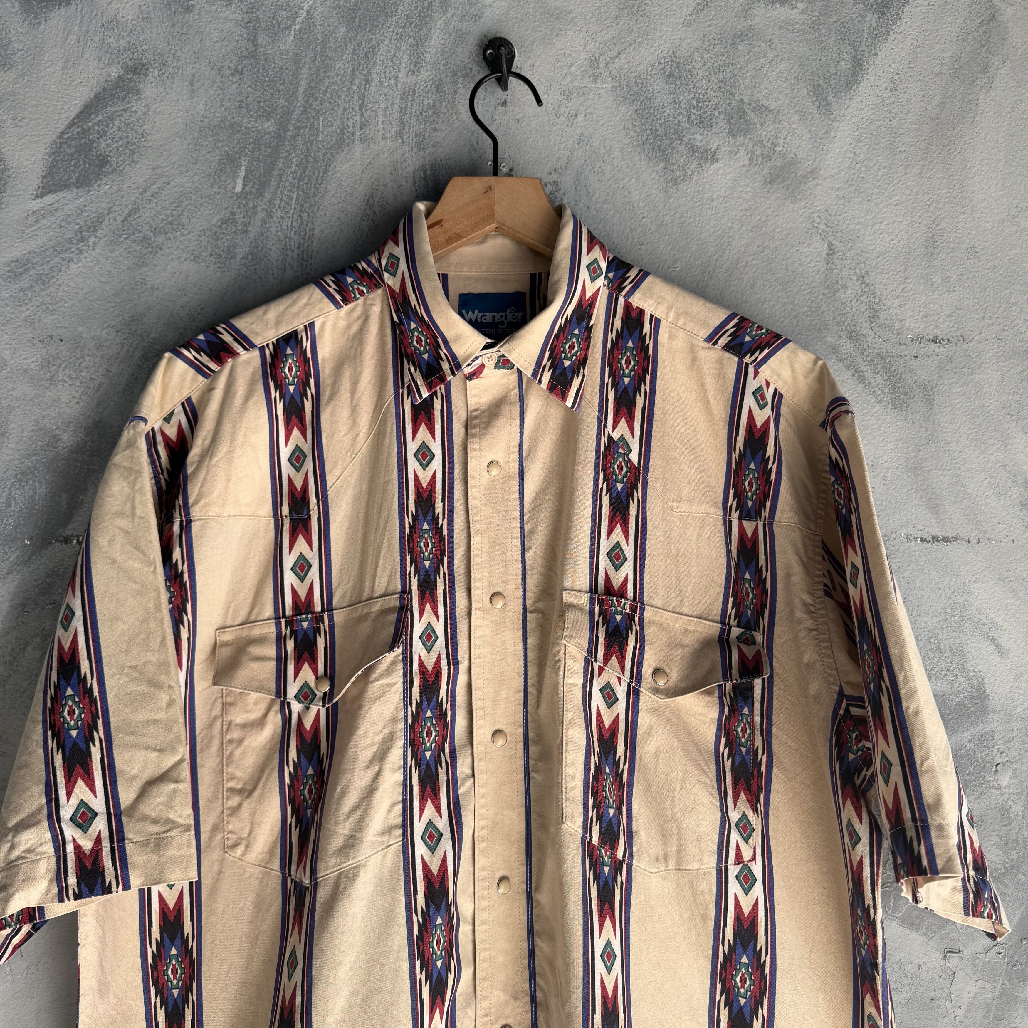 Wrangler Vintage Wrangler Pearl Snap Shirt Mens L Southwest 90s Aztec Size US L / EU 52-54 / 3 - 2 Thumbnail