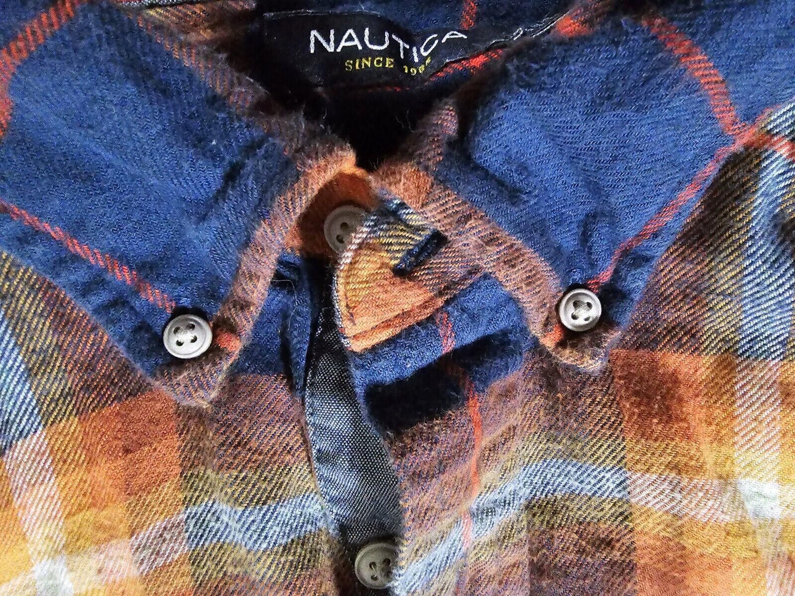 Nautica Nautica Long Sleeve Button Up Flannel Shirt Orange Blue M Size US M / EU 48-50 / 2 - 11 Thumbnail