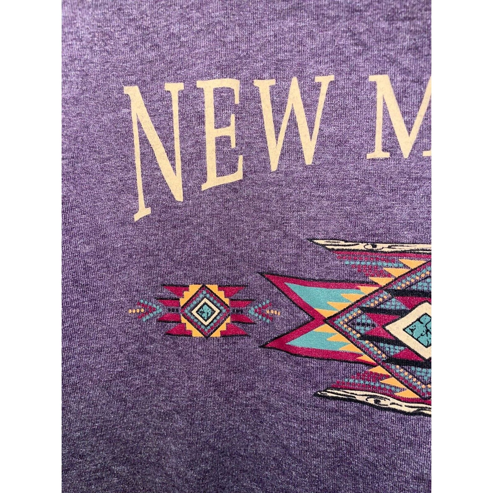 Jerzees Vintage New Mexico Shirt Purple Tee Native American VTG 90s Size US L / EU 52-54 / 3 - 2 Thumbnail