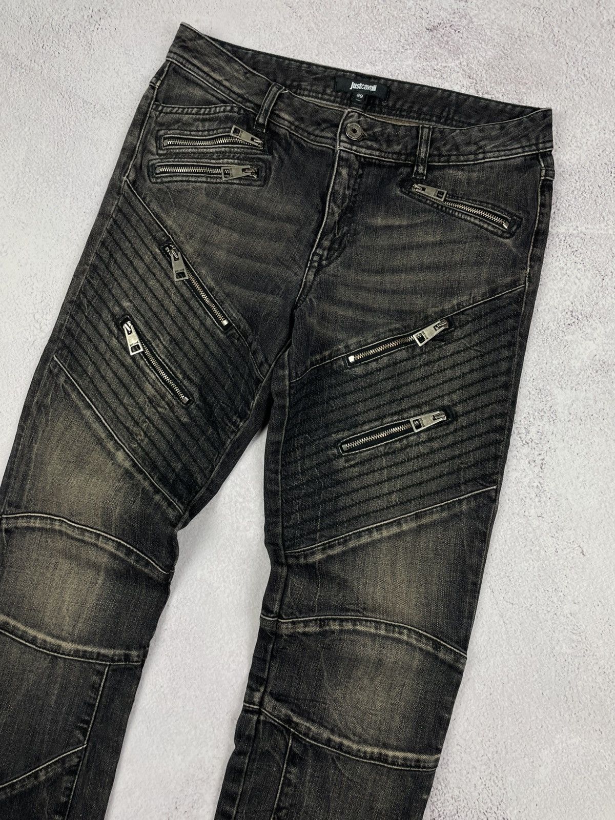 Jean × Just Cavalli × Roberto Cavalli Just Cavalli Jeans Y2K Denim Pants Biker style Size 28 Size 28" / US 6 / IT 42 - 2 Thumbnail