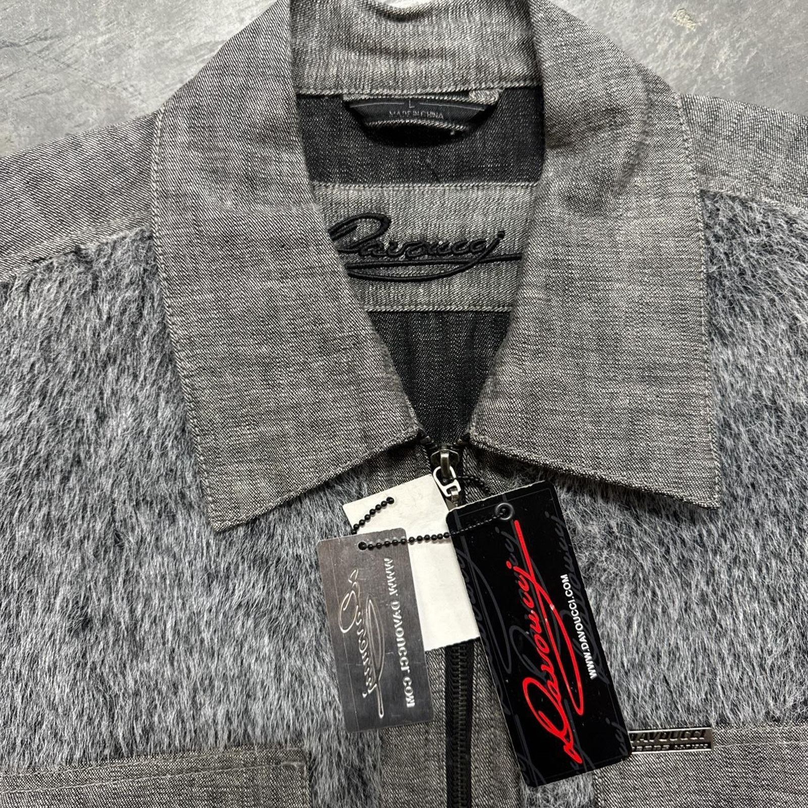 Japanese Brand × Vintage Vintage Davoucci Faux Fur HipHop Rap Denim Jean Jacket Size US L / EU 52-54 / 3 - 3 Thumbnail