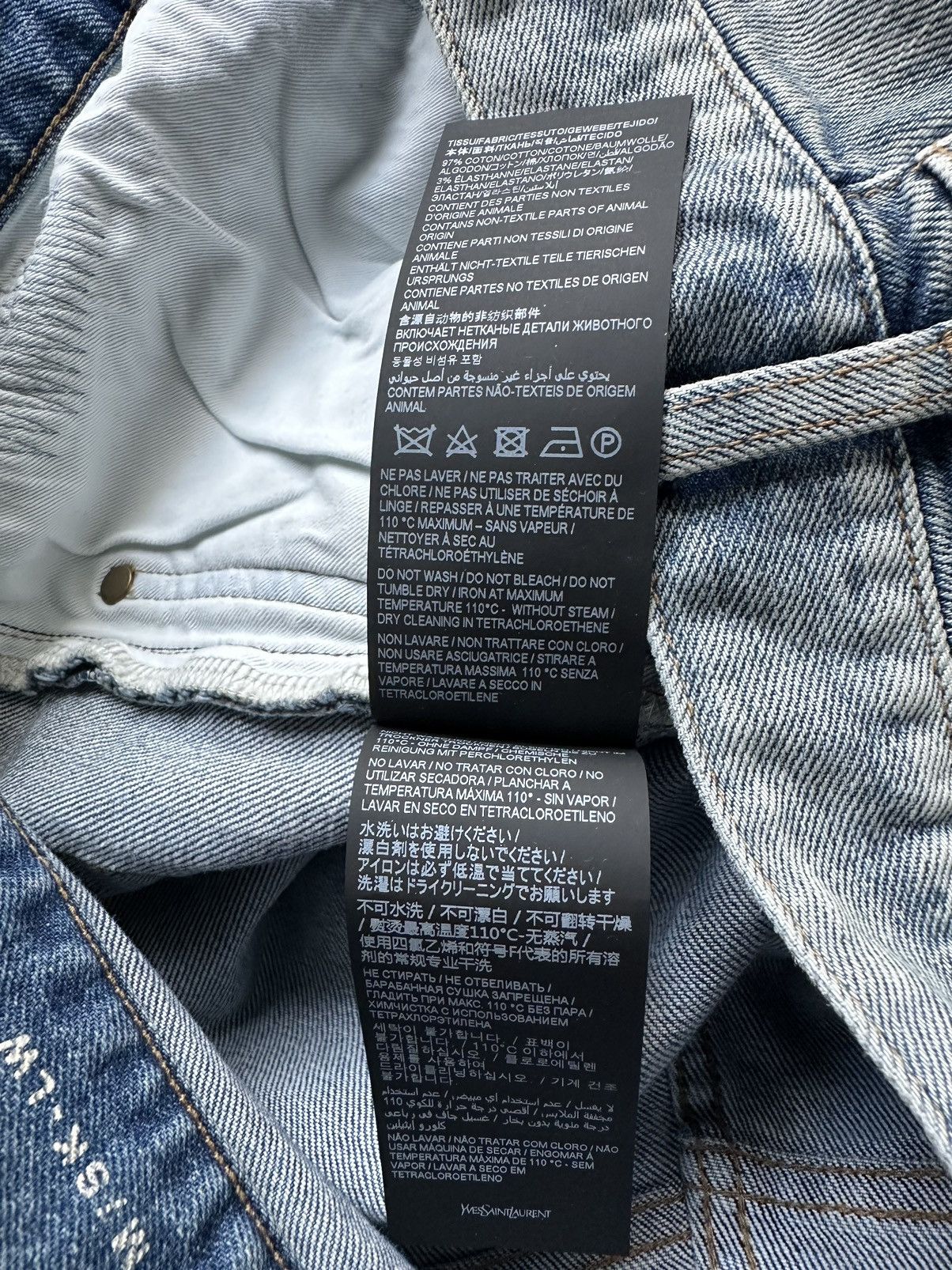 Saint Laurent Paris Saint Laurent Santa Monica Blue 5 Pocket Jeans D02 Skinny 33 Size US 33 - 8 Thumbnail