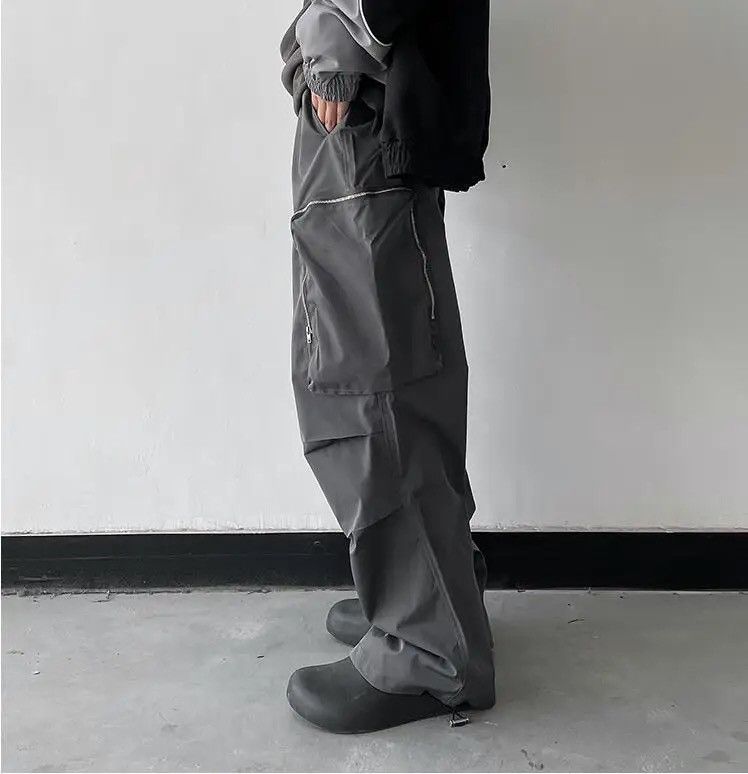 Japanese Brand Baggy Cargo Pants Straight Casual Harajuku Y2K Style Pockets Size US 34 / EU 50 - 3 Thumbnail