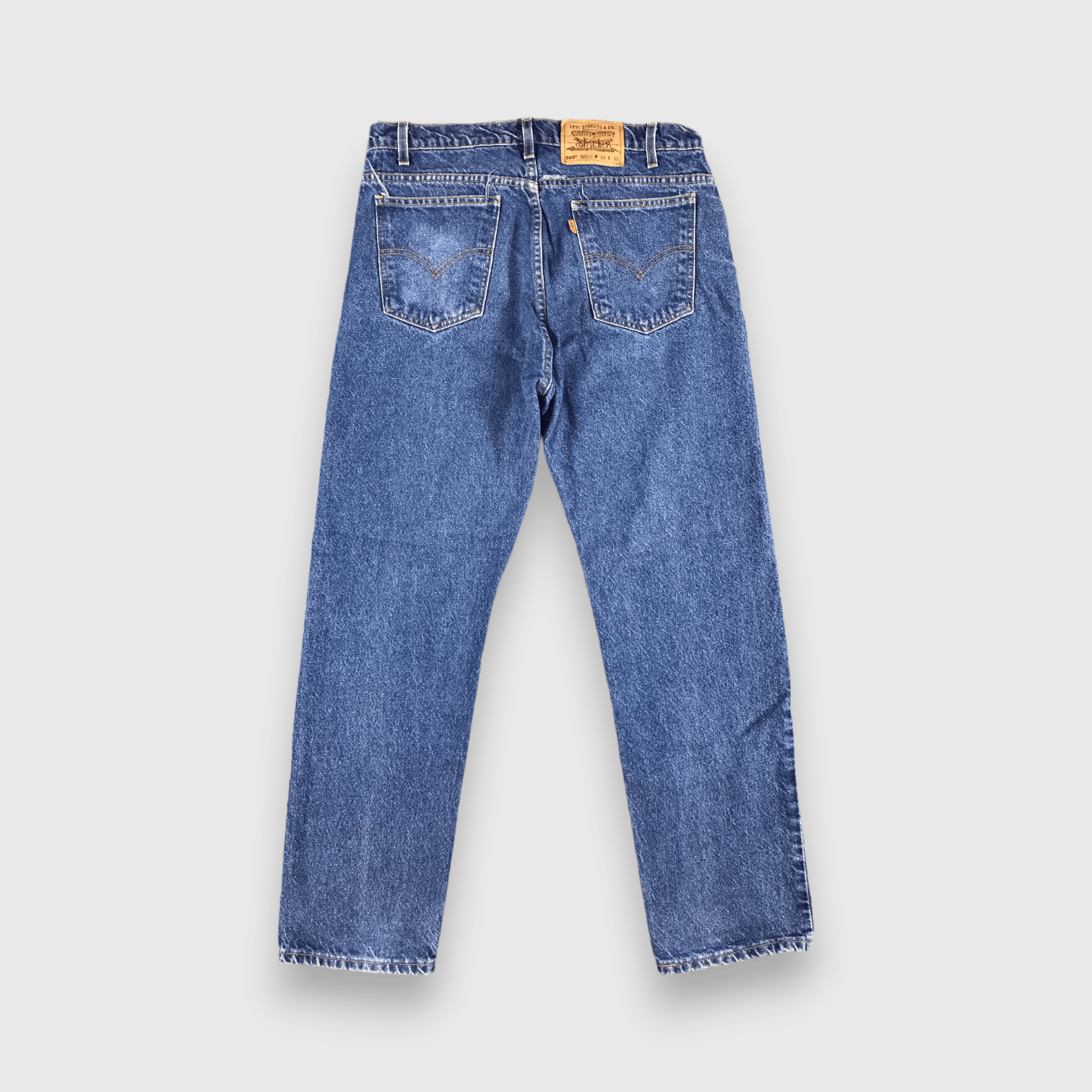 Levi's Vintage 90s Blue Wash Levis 505 Orange Tab Jeans-J2107 Size US 34 / EU 50 - 2 Thumbnail