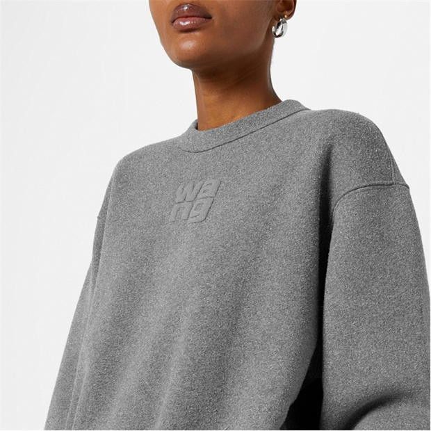 Alexander Wang o1g2r1mq0824 Puff Logo Sweatshirt in Grey Size S / US 4 / IT 40 - 5 Thumbnail