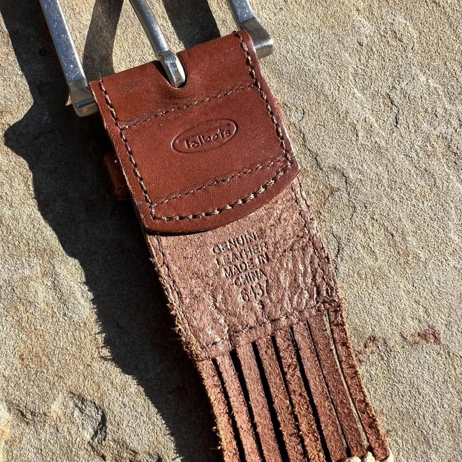 Talbots Brown Leather Lace Boho Belt Size ONE SIZE - 6 Thumbnail