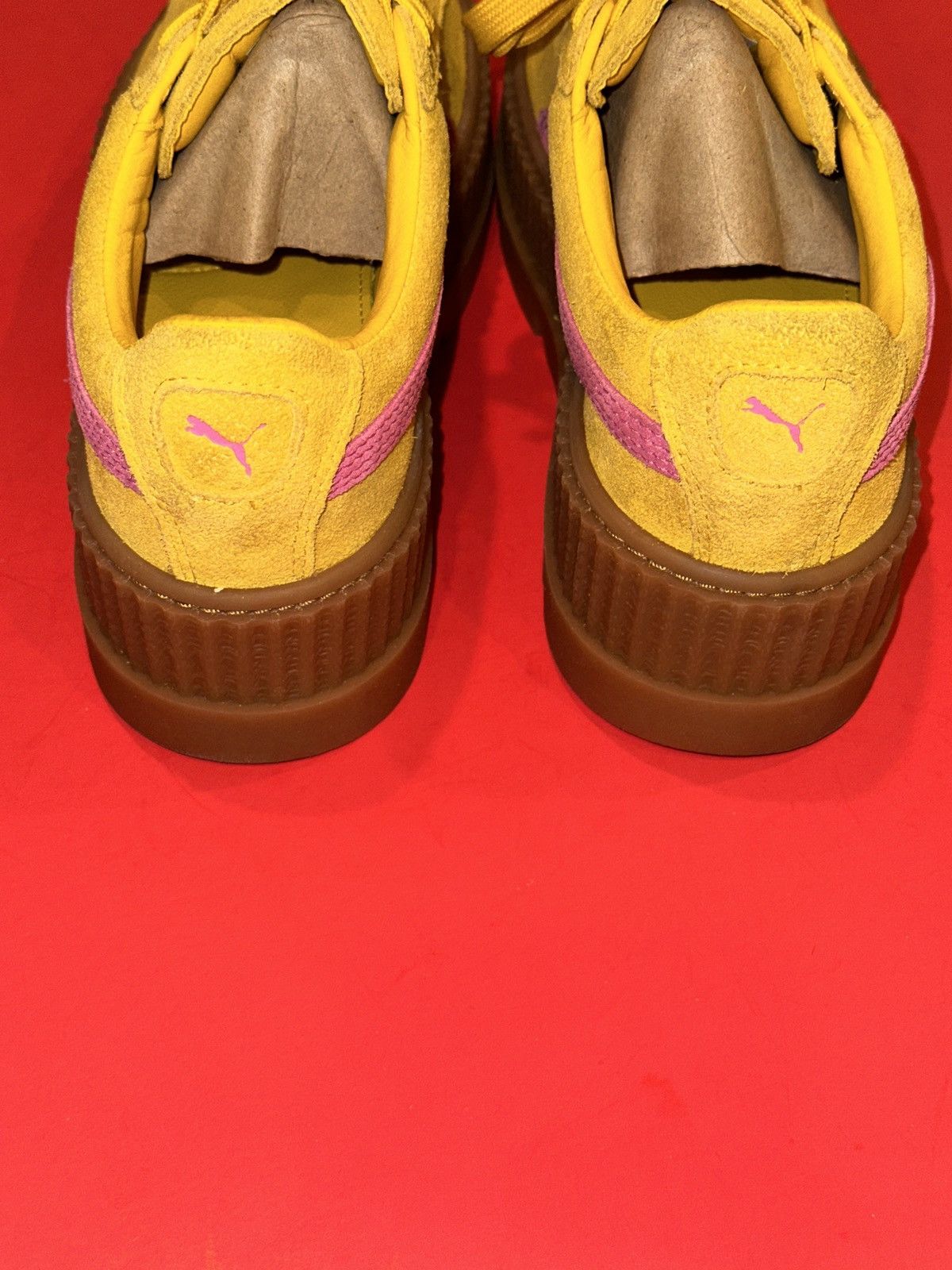 Fenty × Puma PUMA Fenty Cleated Creeper Trainers Suede Yellow Pink 8.5 Size US 8.5 / IT 38.5 - 5 Thumbnail