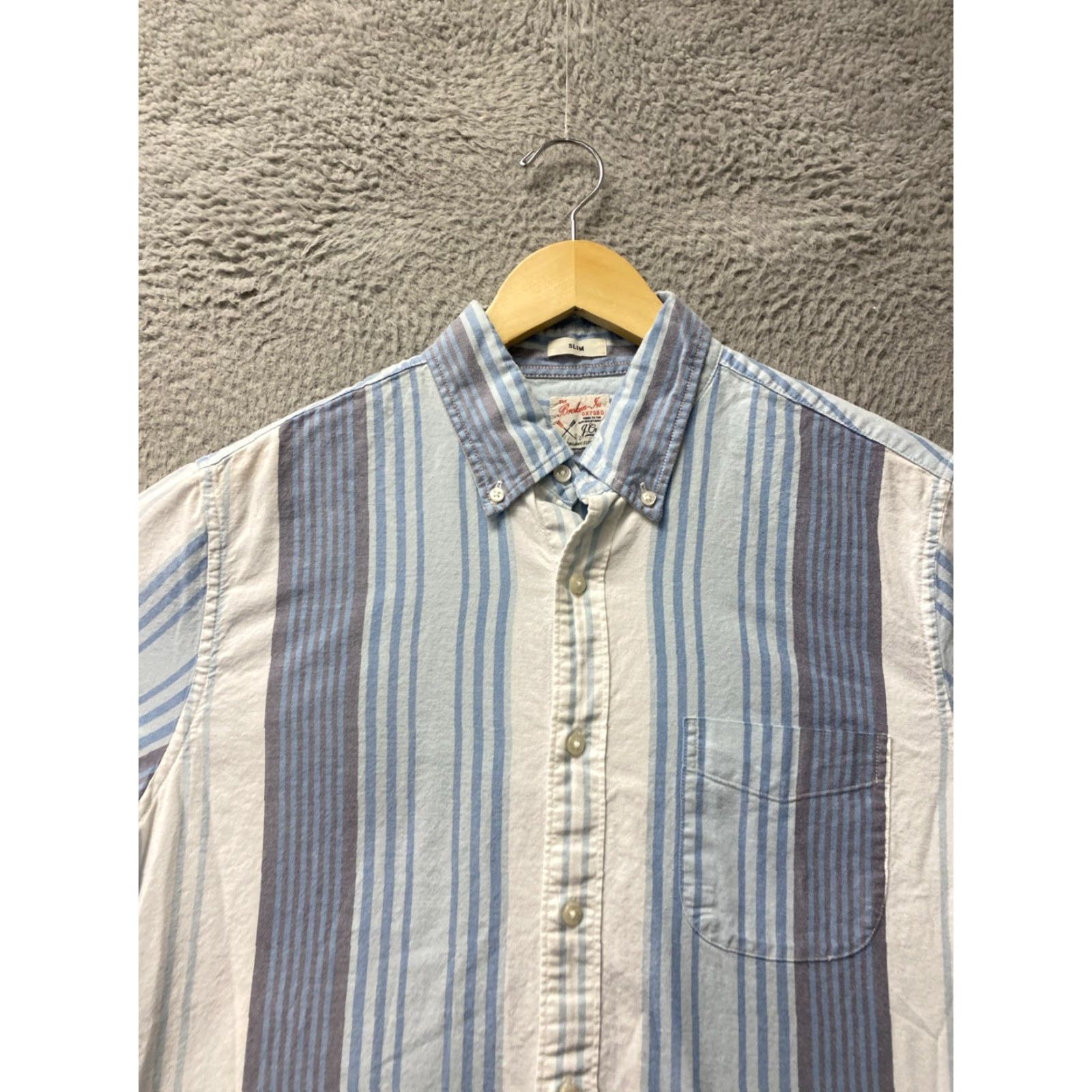 J.Crew J. Crew Button Shirt Men’s M Work Casual White Blue Stripe Shirt Knit Flannel Button-Up Pocket Western Collared Short Sleeve Mens Size US M / EU 48-50 / 2 - 3 Thumbnail