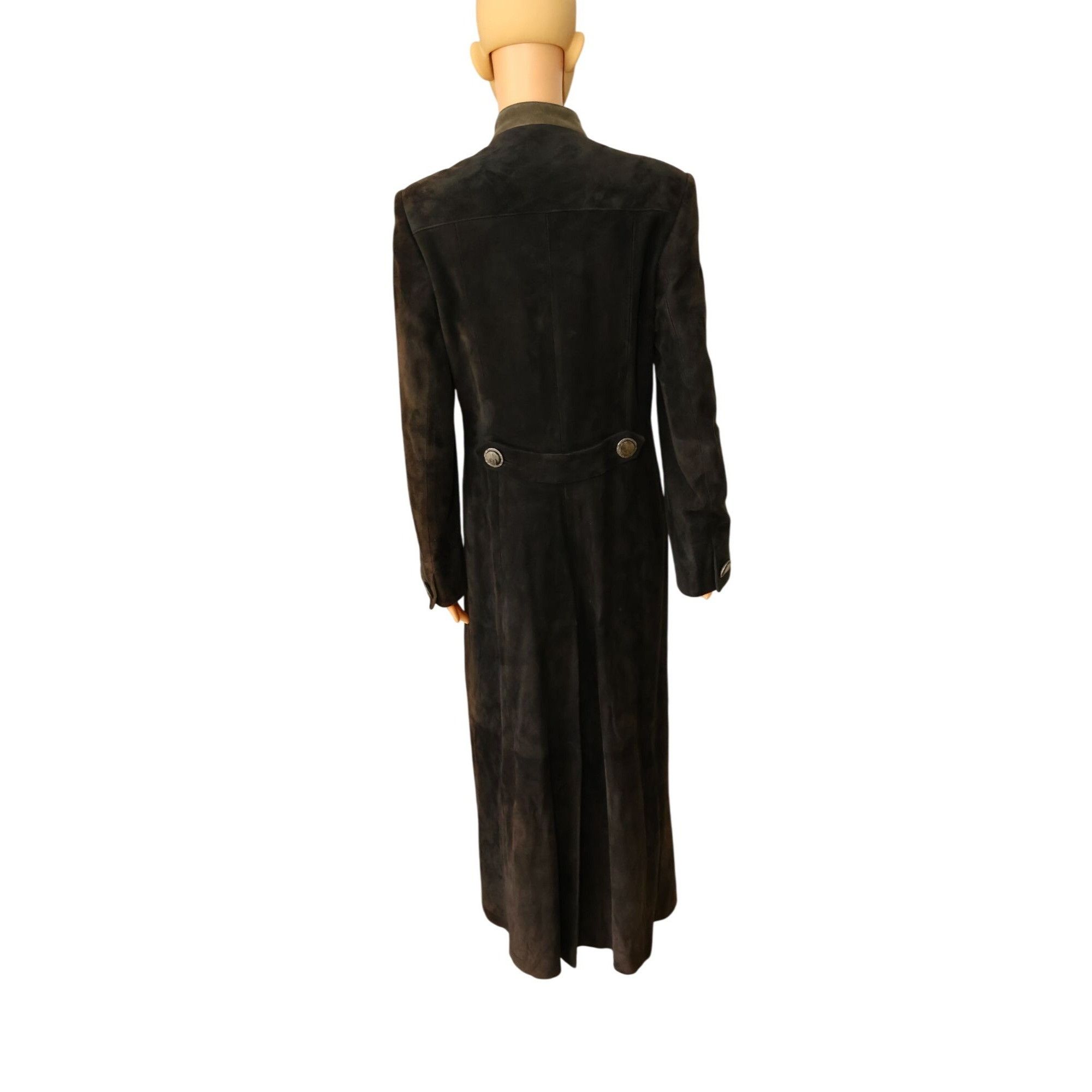 Vintage Admont Vintage Long Olive Green Suede Coat With Large Metal Size M / US 6-8 / IT 42-44 - 2 Thumbnail