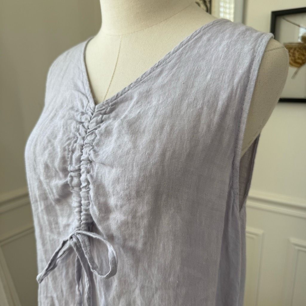 Other Puro Lino Pastel Lavender 100% Linen Shift Dress OSFM Size ONE SIZE - 4 Thumbnail