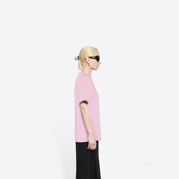 Balenciaga o1s1wg111124 T-Shirt Large Fit in Pink Size M / US 6-8 / IT 42-44 - 4 Thumbnail
