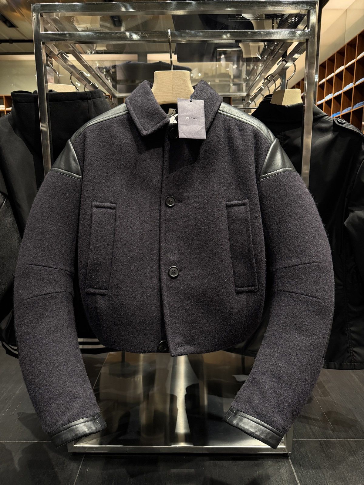 Prada Prada panelled wool bomber jacket Size US M / EU 48-50 / 2 - 1 Thumbnail