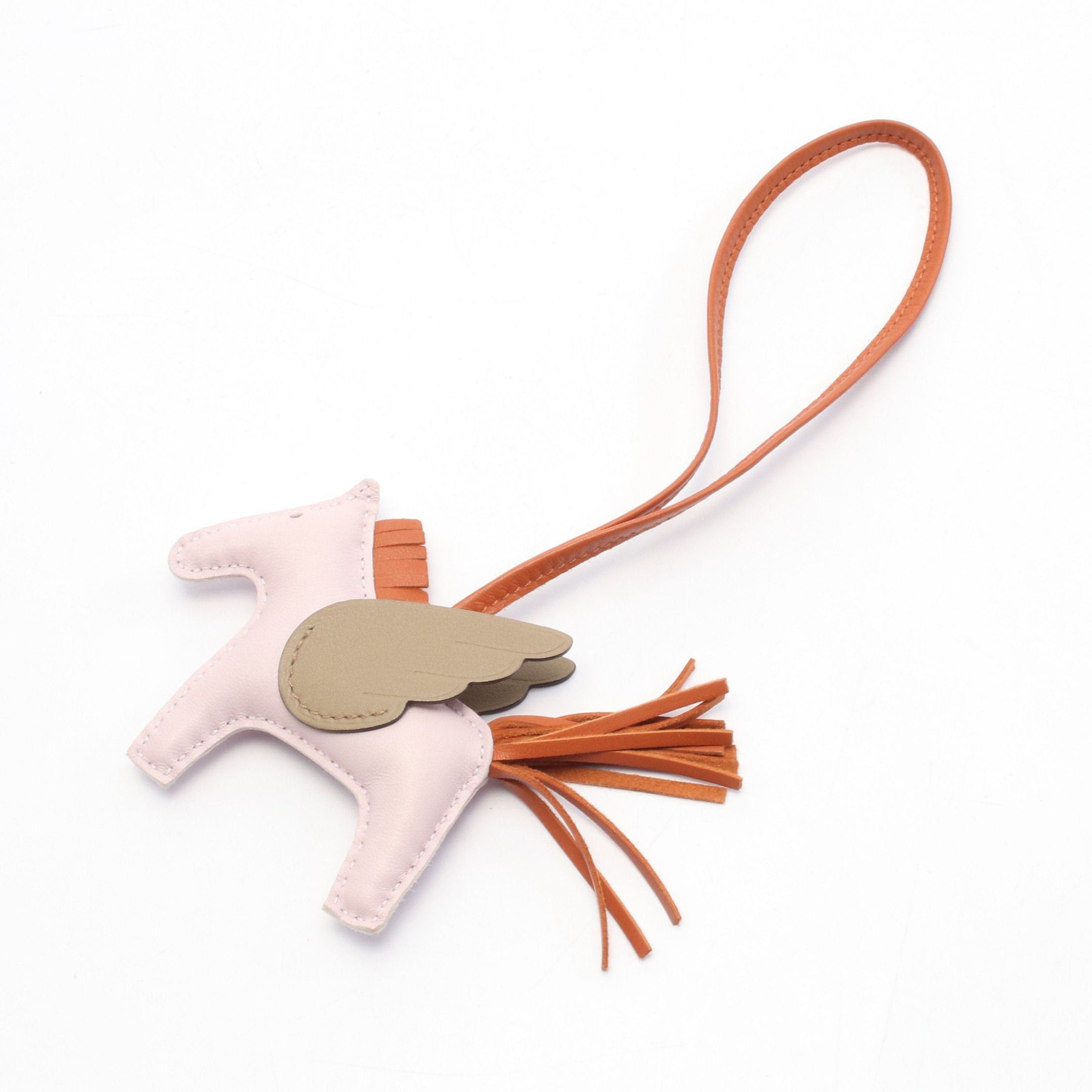 Hermes Rodeo Pegasus Pm Mauve Pail Pandepice Beige Marfa Bag Charm Aagneau Veau Swift Light Pink Orange Brown Gray Double Engraved