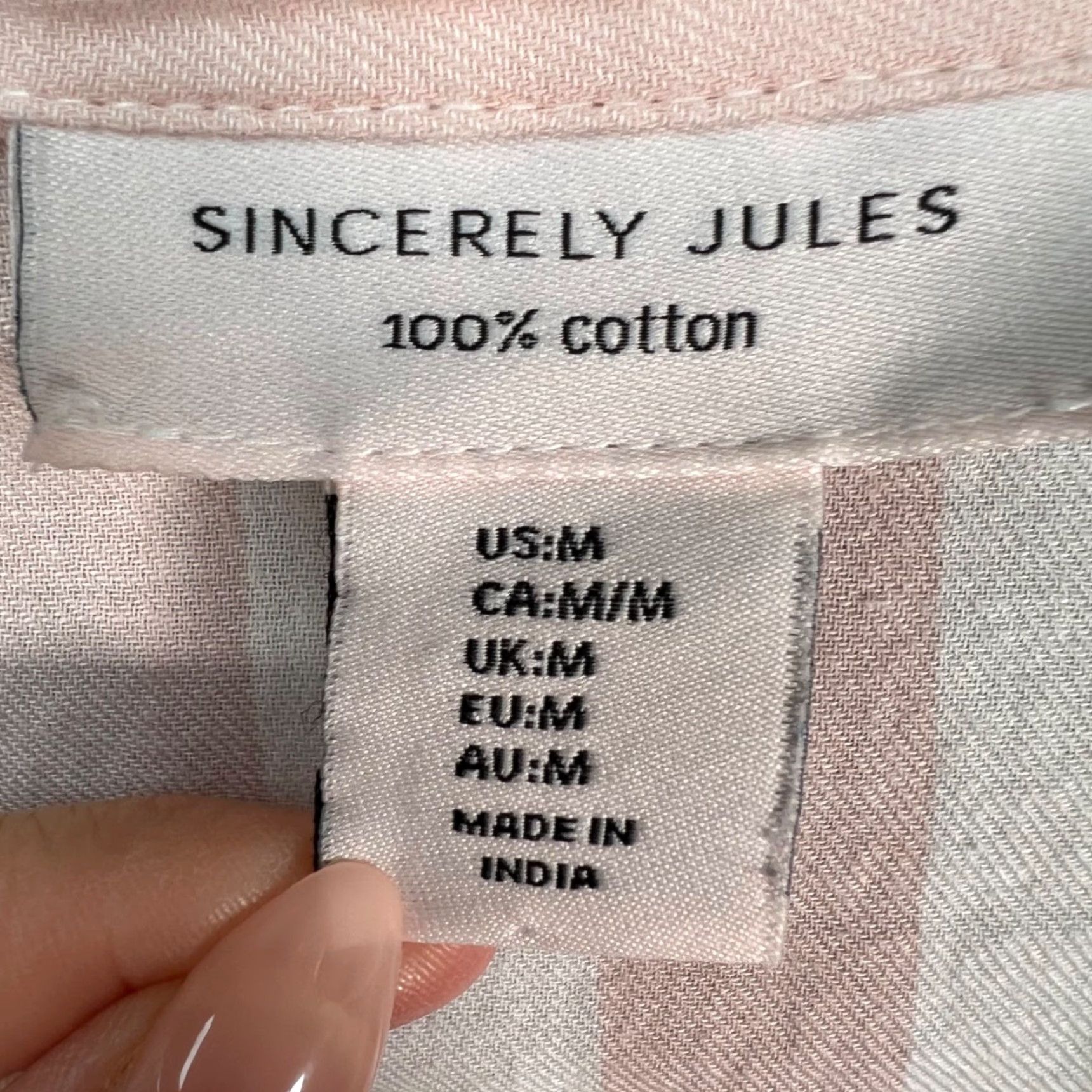 Pinko Sincerely Jules Shirt Womens Medium Pink Striped Button-Front Cropped Short Sleeve Collared Shirt Size M / US 6-8 / IT 42-44 - 3 Thumbnail
