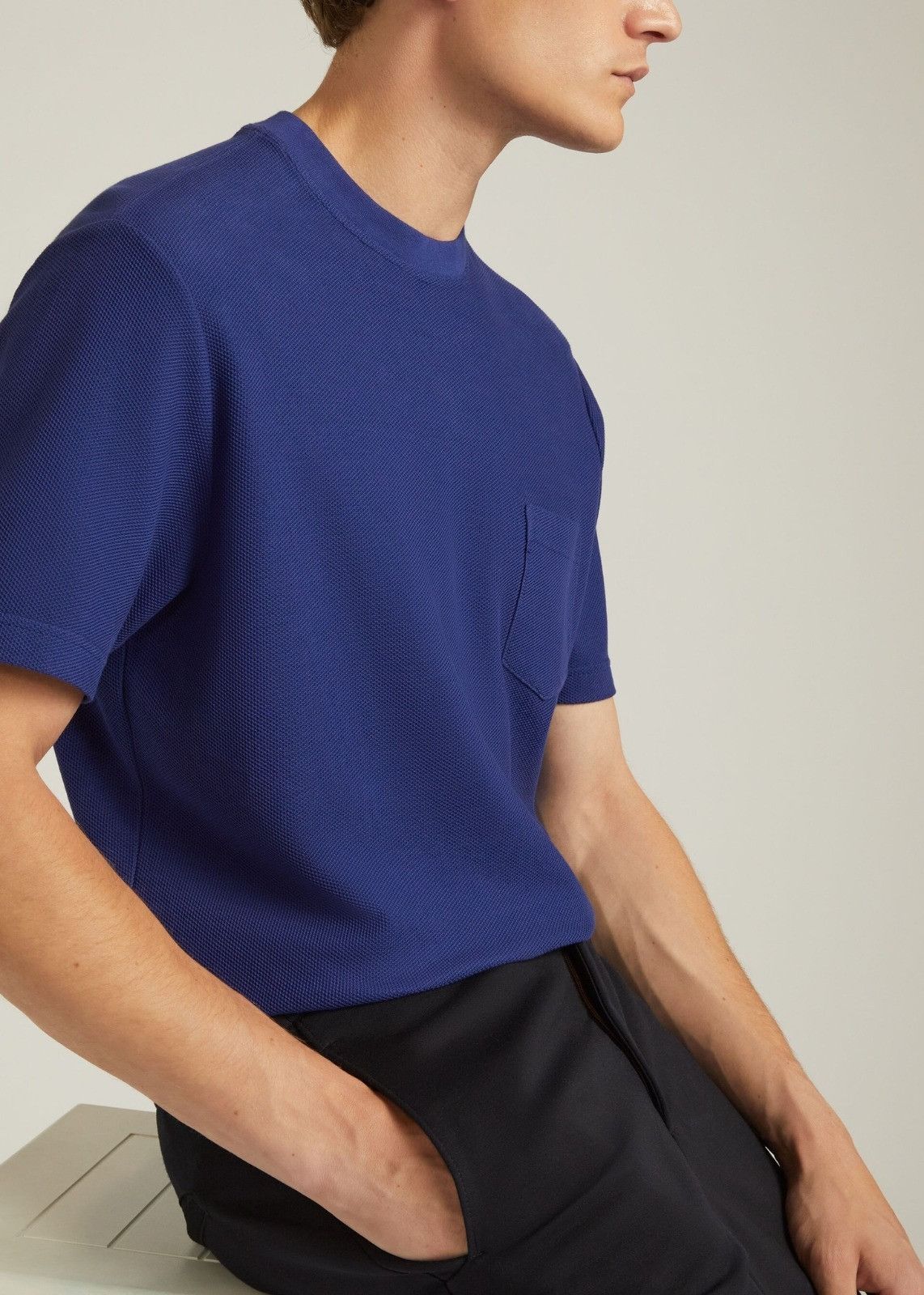 Loro Piana o1srvl11e0924 Girocollo Short Sleeve T-Shirt in Cobalt Blue Size US S / EU 44-46 / 1 - 2 Thumbnail