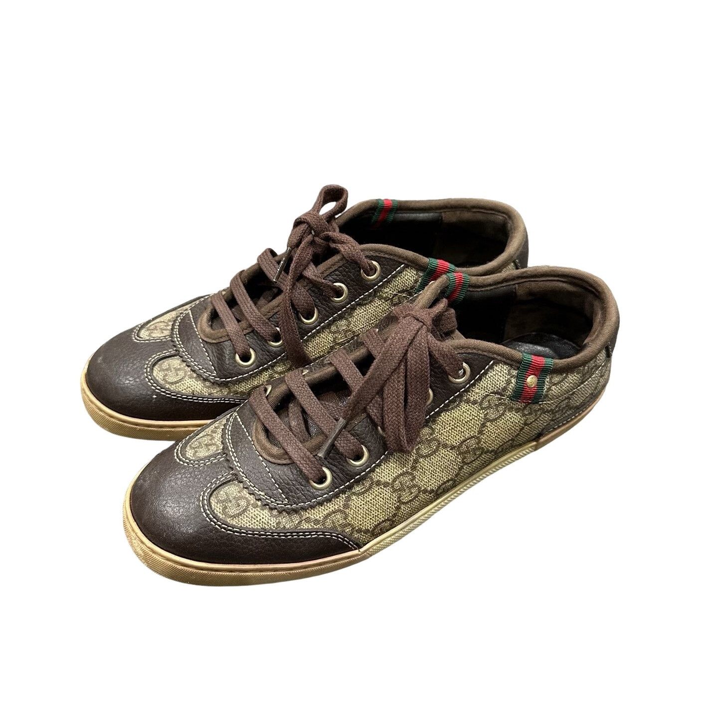 Gucci Gucci Monogram Canvas Low-Top Sneakers 34.5 Size US 4.5 / IT 34.5 - 1 Thumbnail