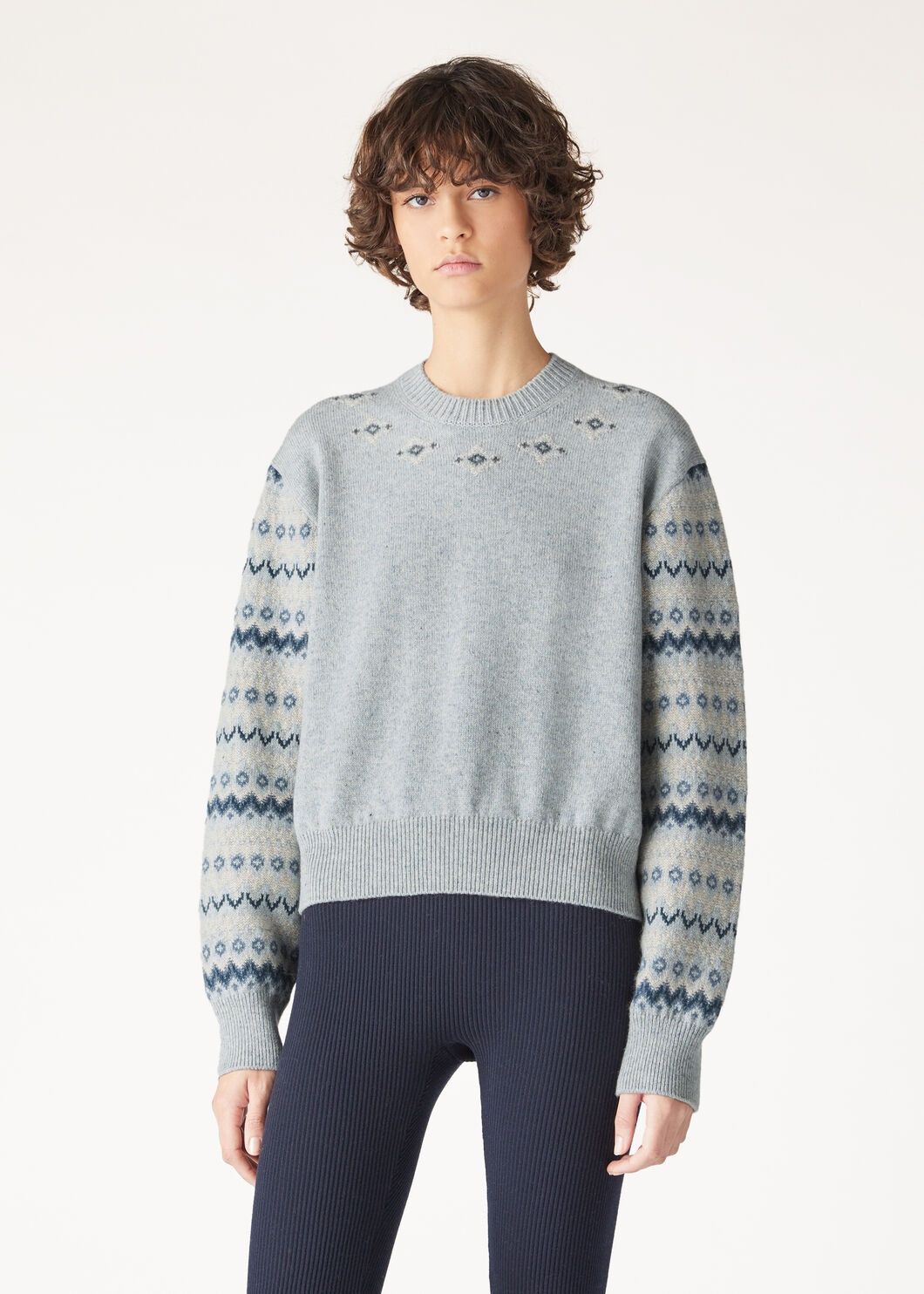 Loro Piana o1w1db10825 FAO5140 Alpe Pile Crewneck Sweater in Light Blue Size M / US 6-8 / IT 42-44 - 4 Thumbnail