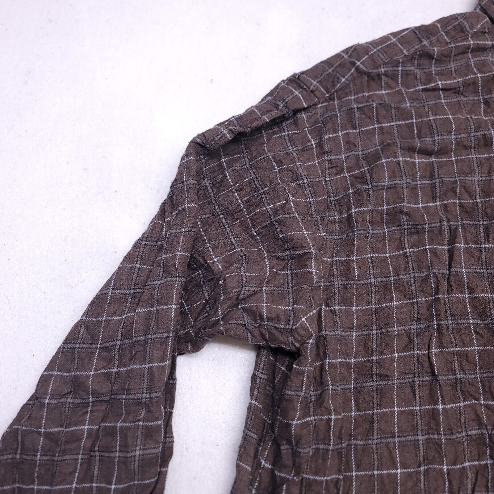 Croft & Barrow Croft & Barrow Windowpane Flannel Shirt Mens Size XL Brown Size US XL / EU 56 / 4 - 4 Thumbnail