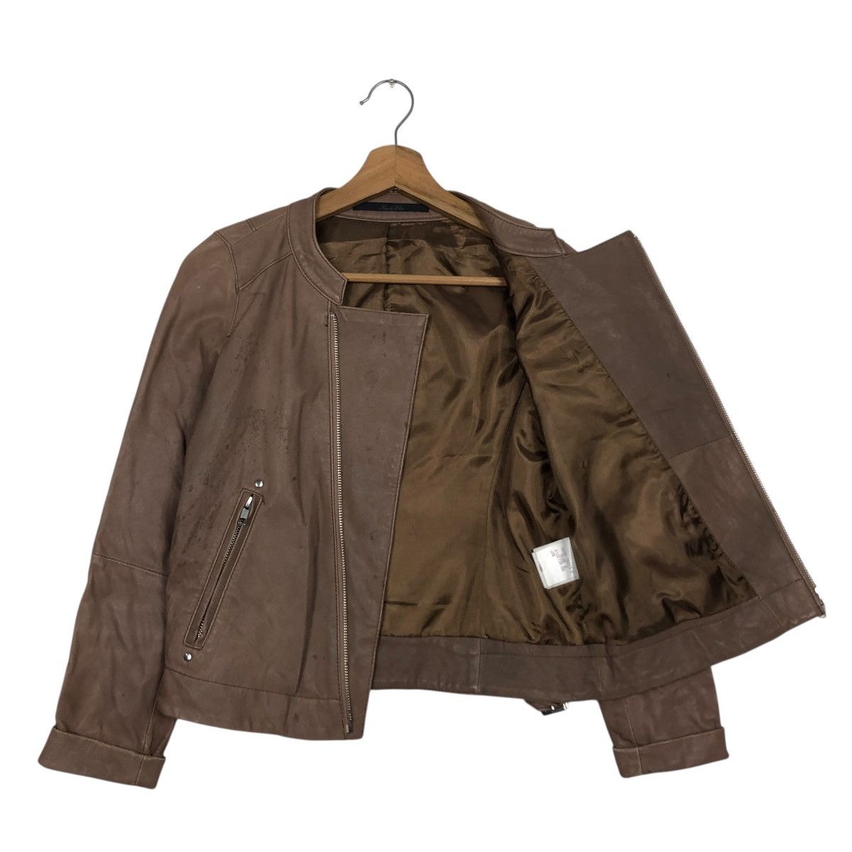 Japanese Brand 🔥CROPPED BIKER LEATHER JACKET RUE DE BLUE ISSEY MIYAKE Size US S / EU 44-46 / 1 - 14 Thumbnail