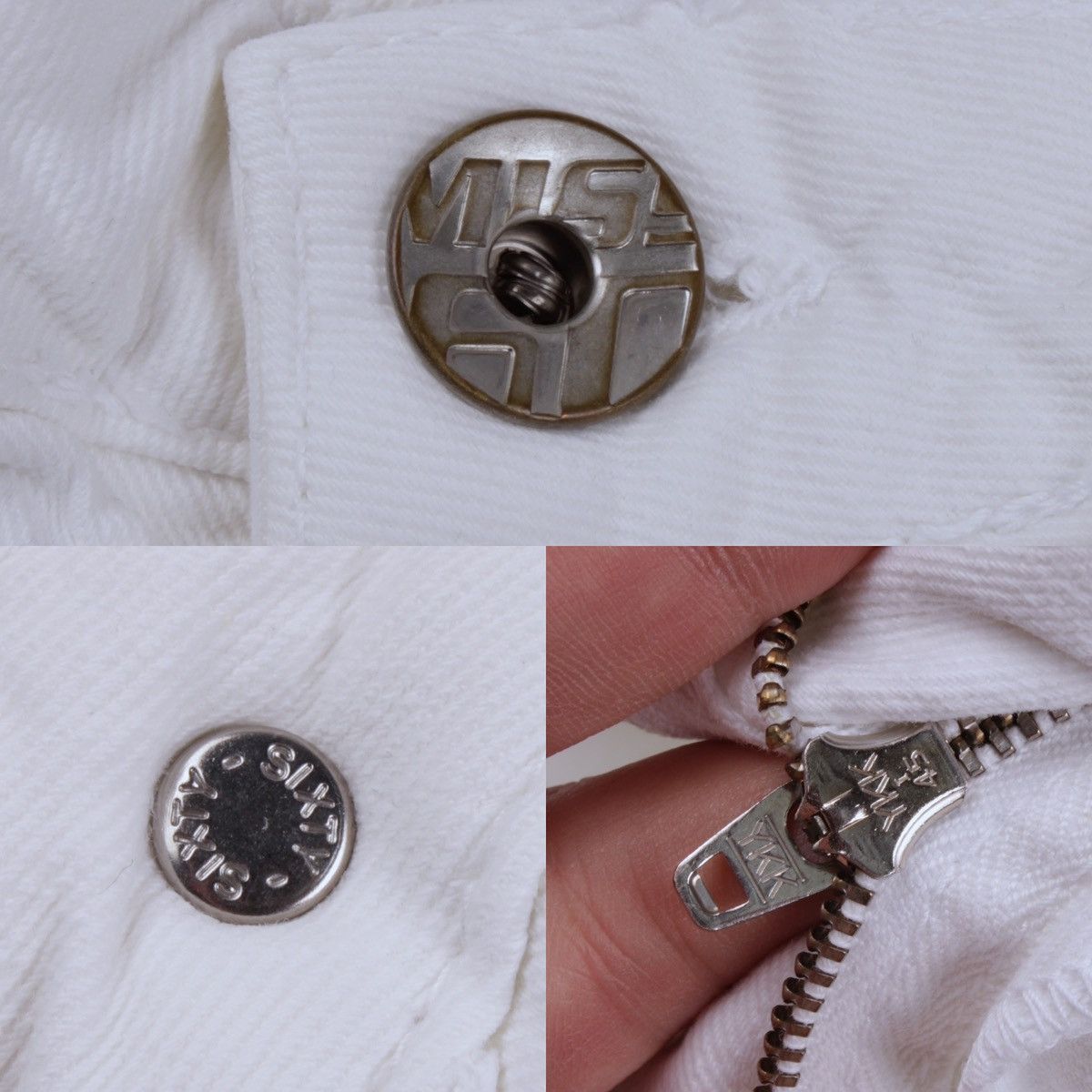 Miss Sixty × Vintage MISS SIXTY Y2K Vintage Wide Leg Rhinestone White Denim Jeans Size 32" / US 10 / IT 46 - 17 Thumbnail