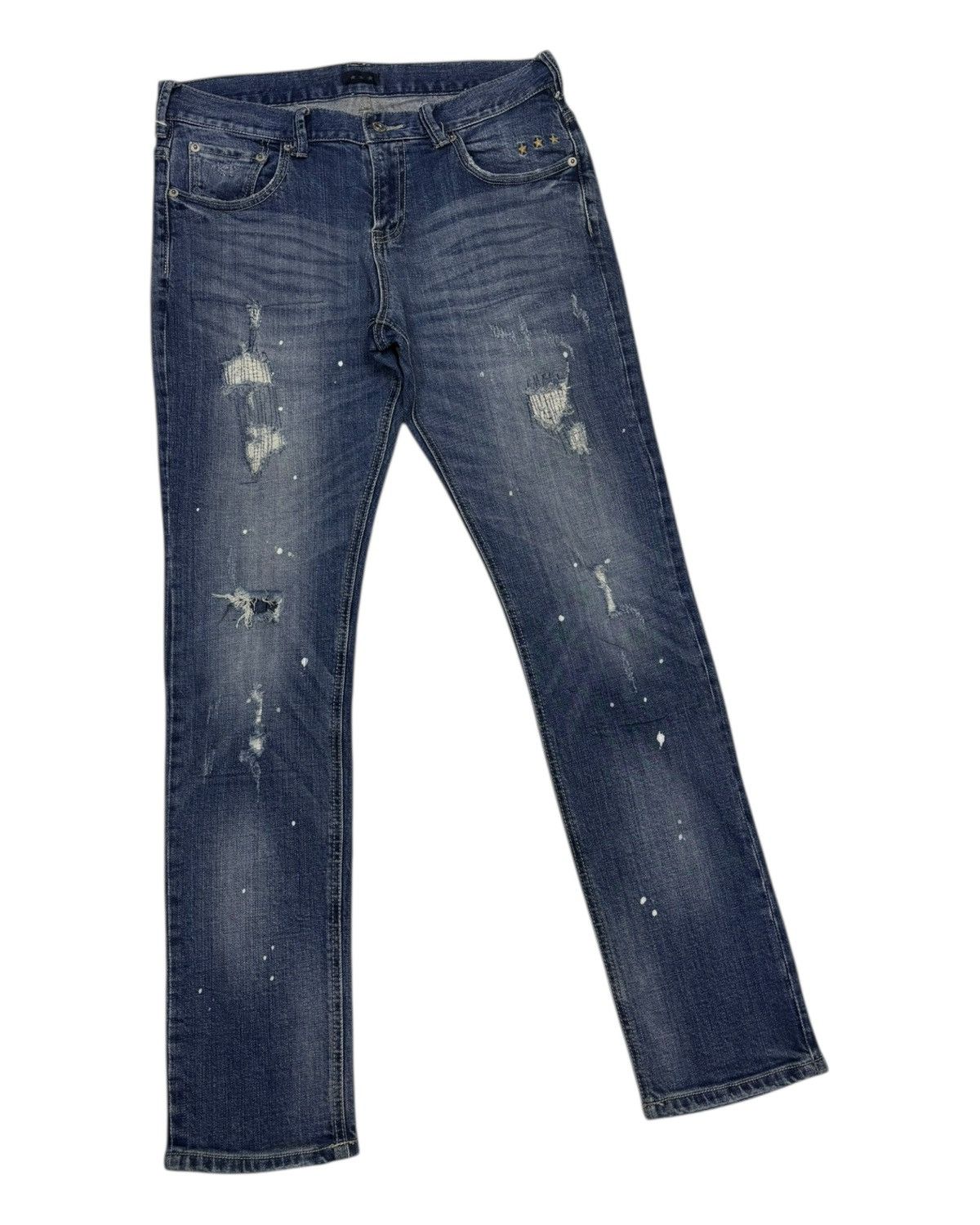 General Research × Japanese Brand Vintage Graphic Reserch Foundation Distressed Denim Jean Size US 32 / EU 48 - 5 Thumbnail