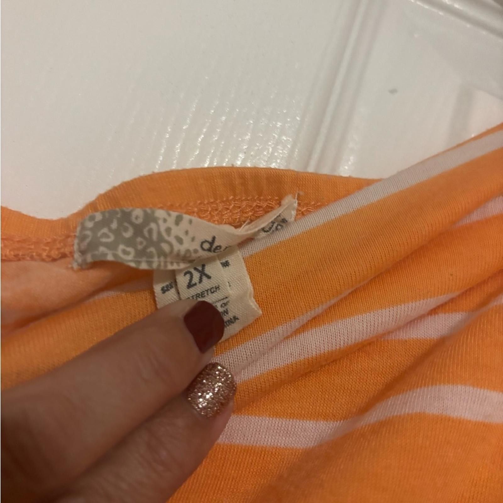 Other Orange Striped Women's Skirt Size 42" / US 20 - 2 Thumbnail