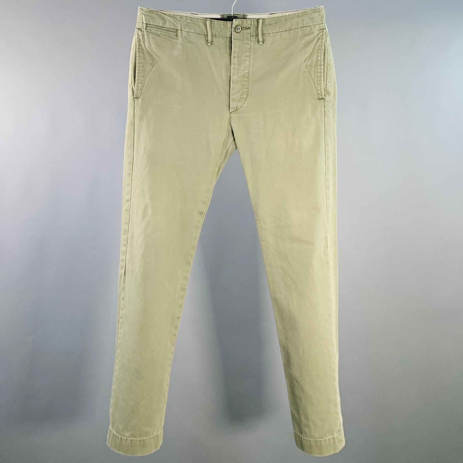 Ralph Lauren RRL by RALPH LAUREN Olive Cotton Straight Casual Pants Size US 31 - 1 Thumbnail
