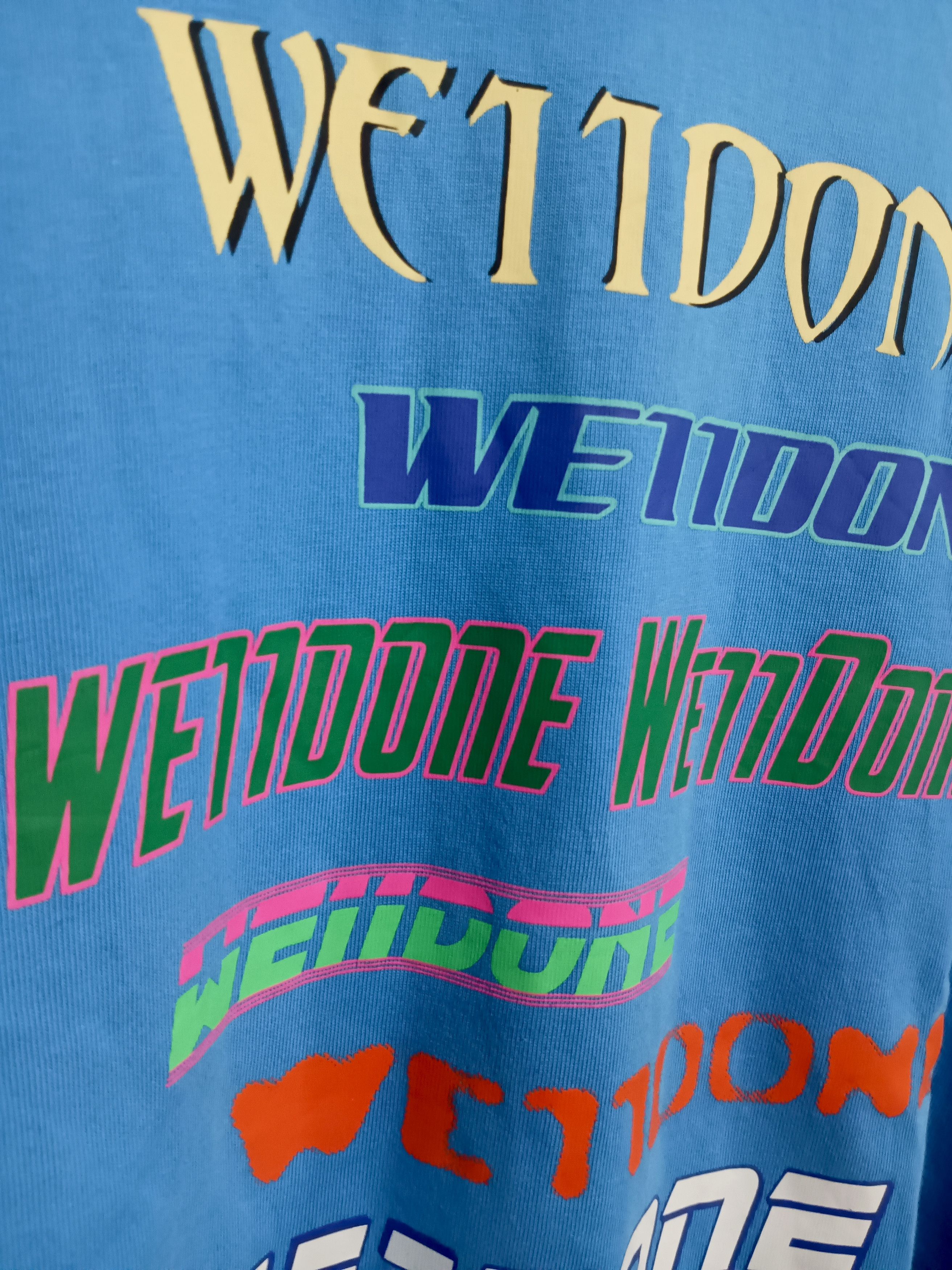 WE11DONE We11done Blue "WordArt" Multi-Logo Long Sleeve Size US L / EU 52-54 / 3 - 2 Thumbnail