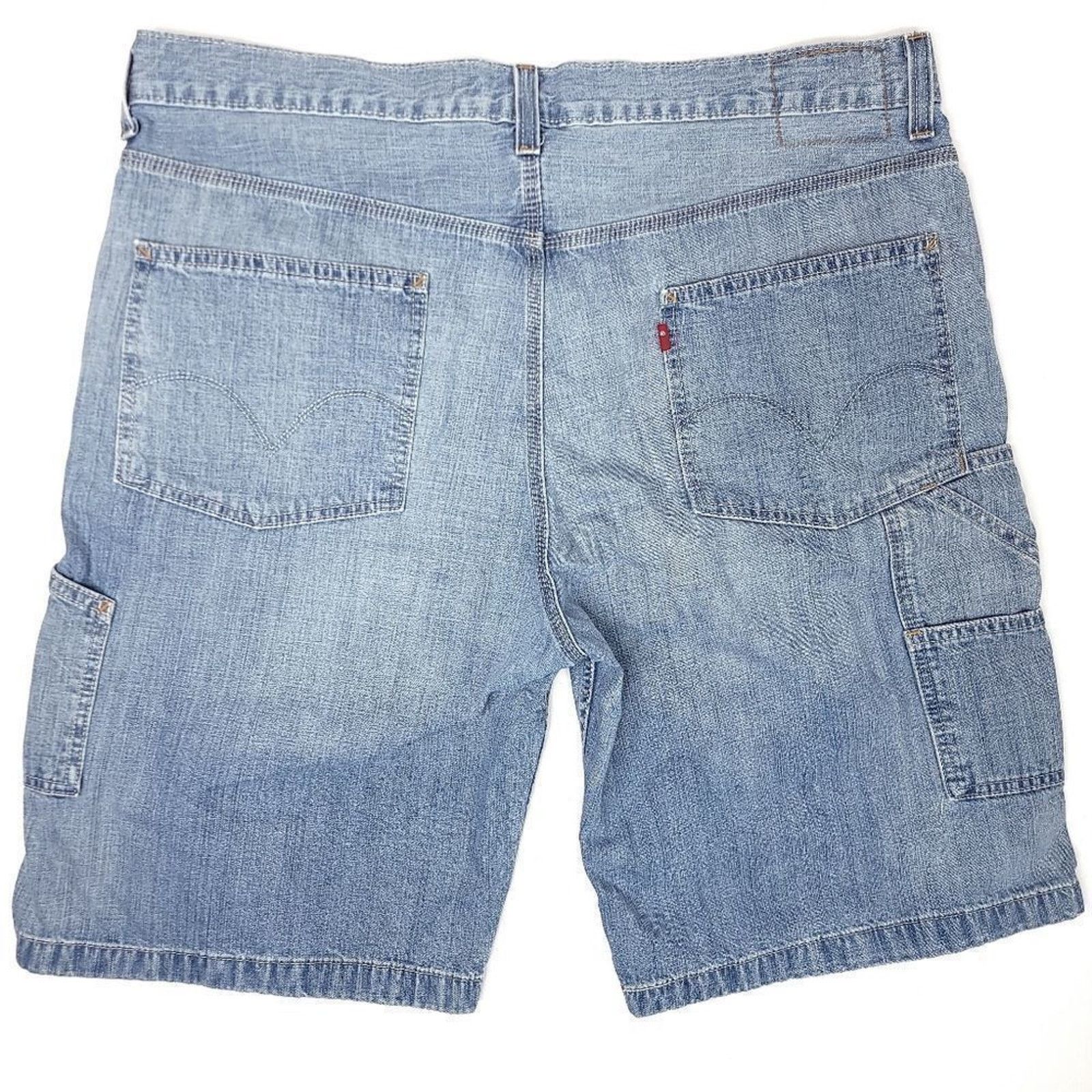 Levi's Y2K Levis Carpenter Jean Shorts Mens 40x11 Blue Cotton Size US 40 / EU 56 - 6 Thumbnail