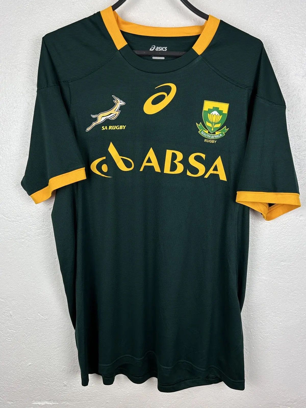 Asics Asics South African Rugby Sportswear Jersey In Green Size US XL / EU 56 / 4 - 1 Thumbnail