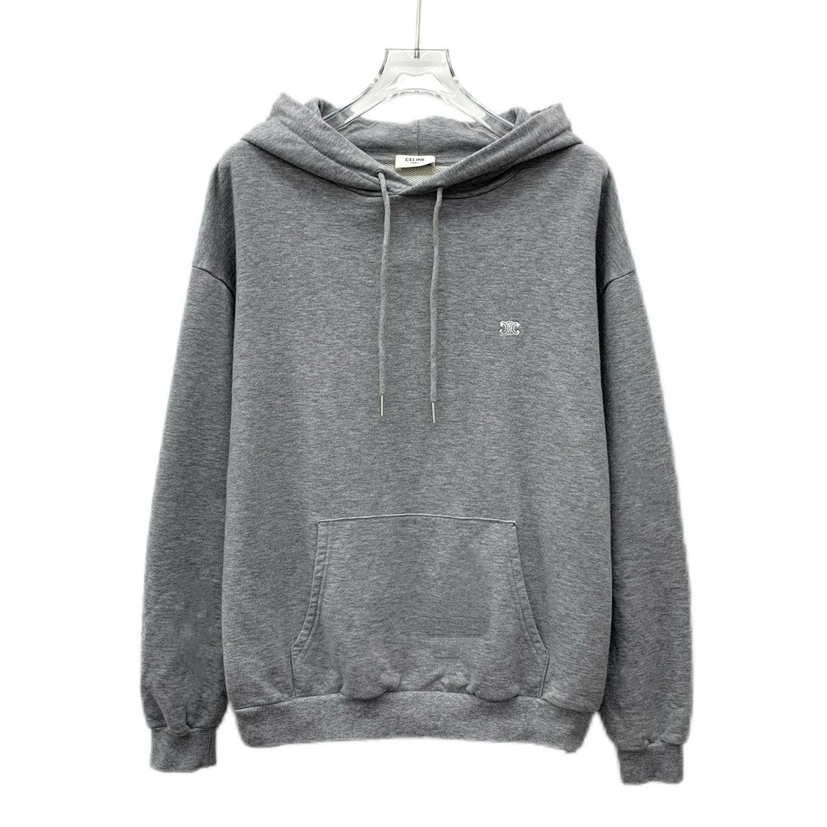 Celine Celine Grey Triomphe Embroidered Hooded Sweatshirt K26WX Size M / US 6-8 / IT 42-44 - 1 Thumbnail