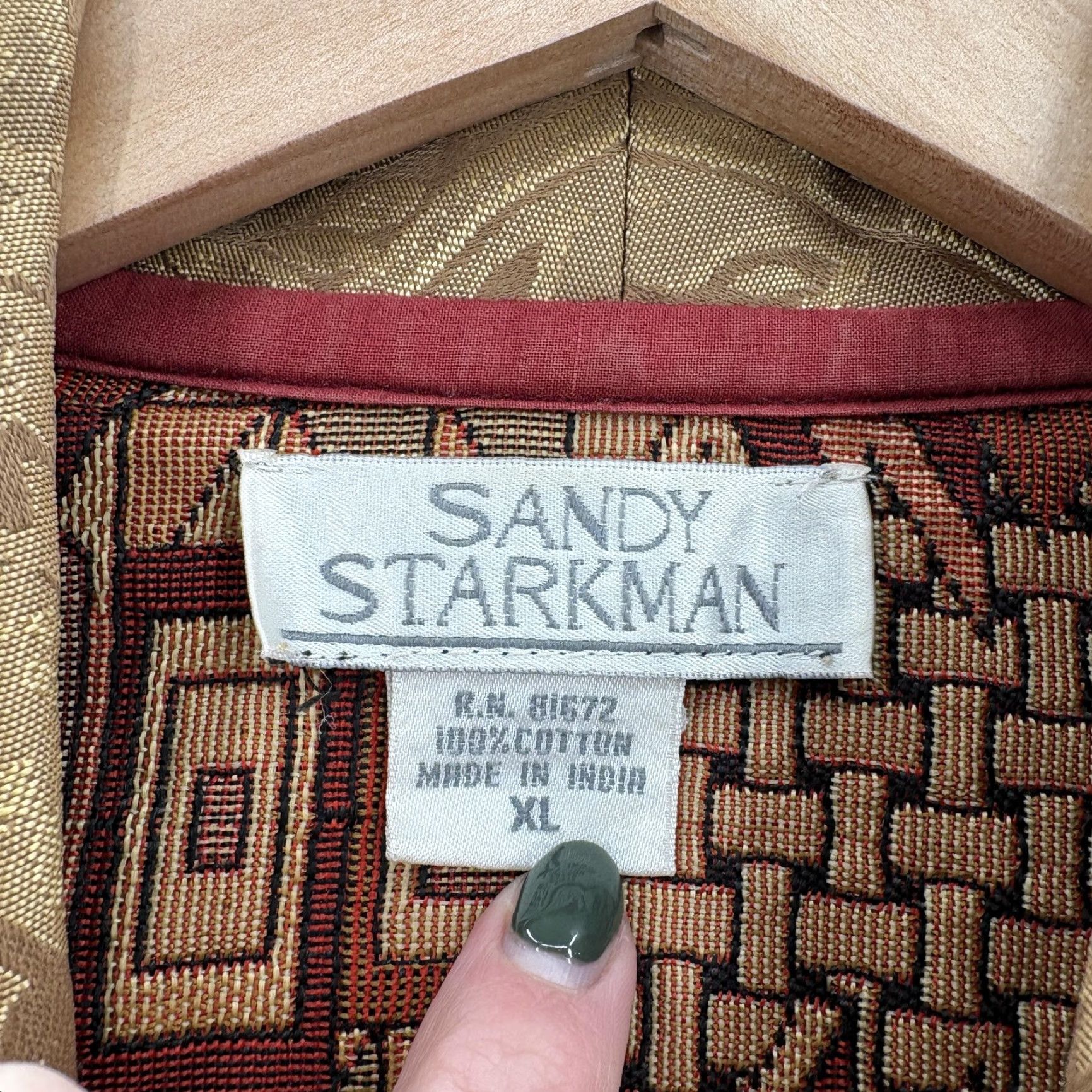 Vintage VINTAGE Sandy Starkman Jacket Womens XL Black Red Gold Patchwork Art Wear 90s Size XL / US 12-14 / IT 48-50 - 4 Thumbnail