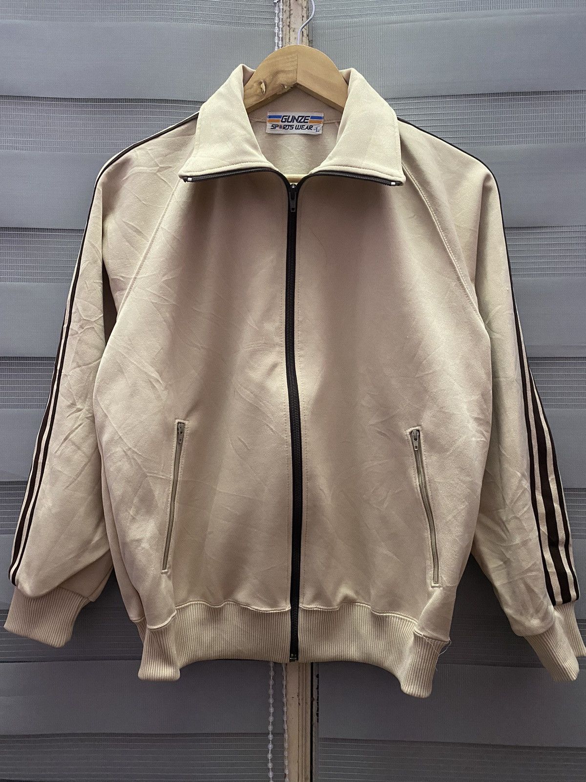 Vintage Vintage 90s Sportwear Tracktop Travis Cream/Brown Size US M / EU 48-50 / 2 - 1 Thumbnail