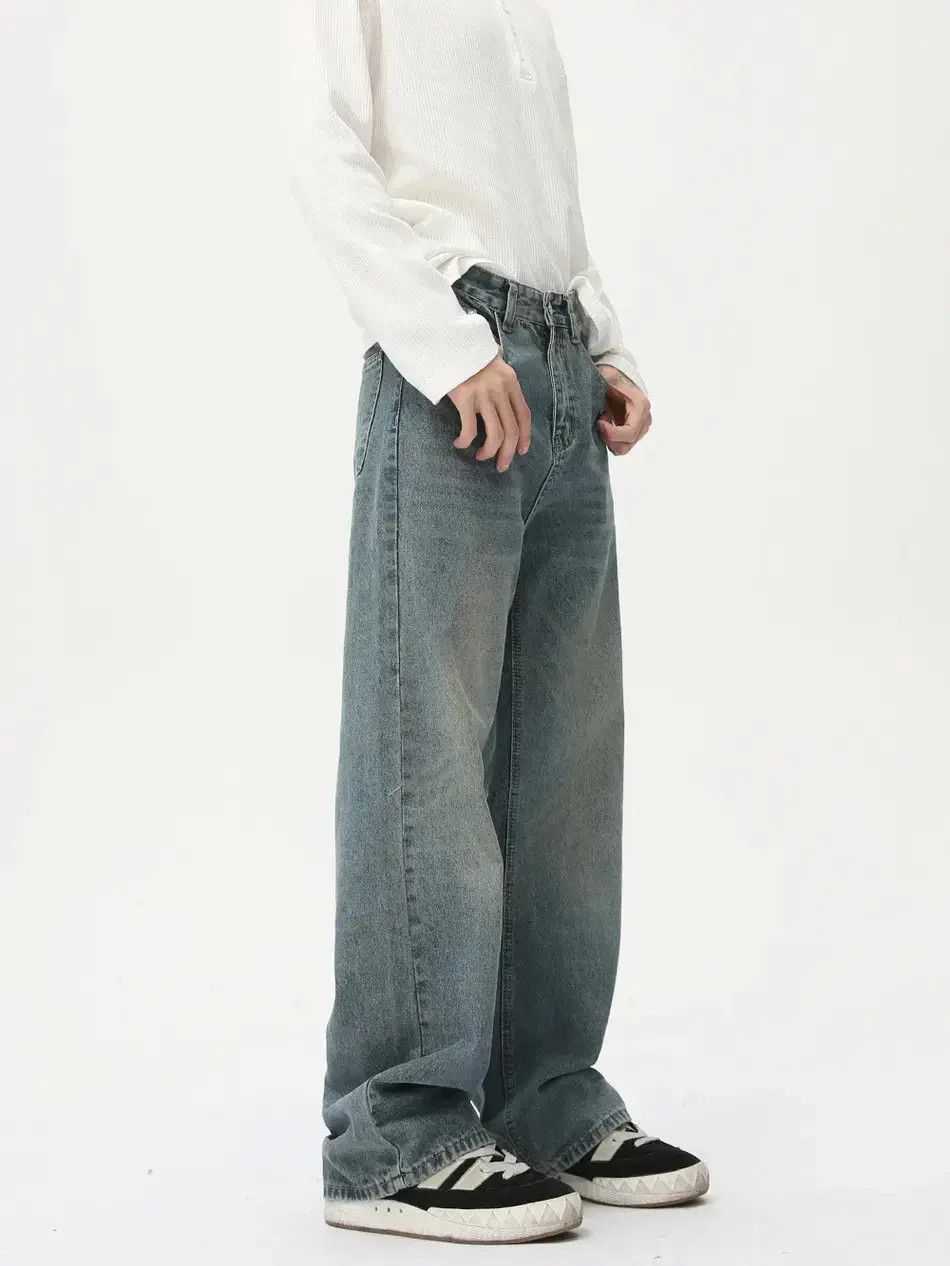 Japanese Brand Retro wide leg high street straight leg jeans Size US 32 / EU 48 - 2 Thumbnail
