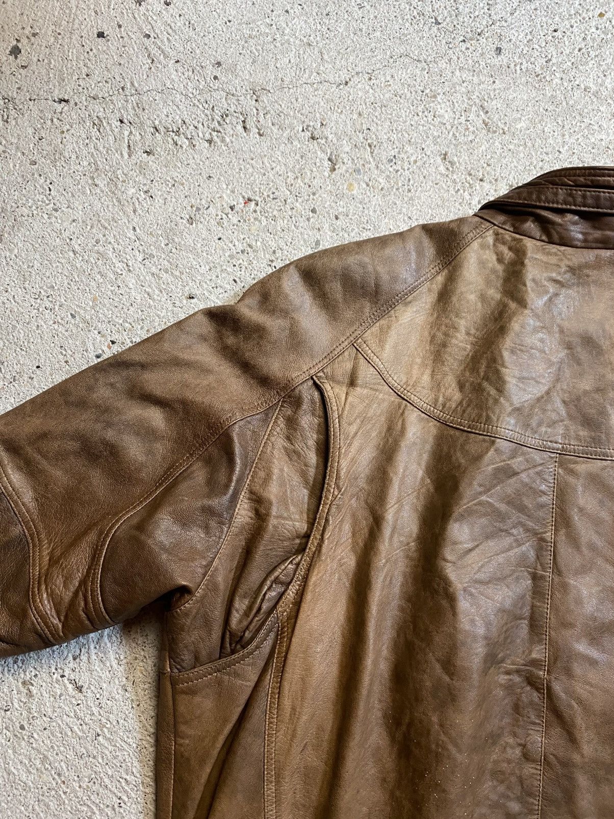 Vintage Bomber leather jacket brown avantgarde archive vintage Size US XL / EU 56 / 4 - 8 Thumbnail