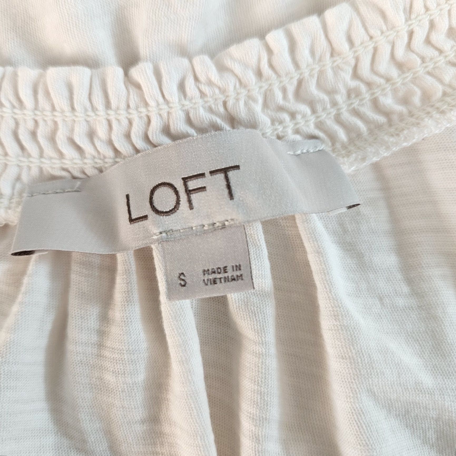 Loft LOFT Ann Taylor Womens Top Blouse Shirt Short Sleeve Cotton Ivory Cream Small Size S / US 4 / IT 40 - 5 Thumbnail