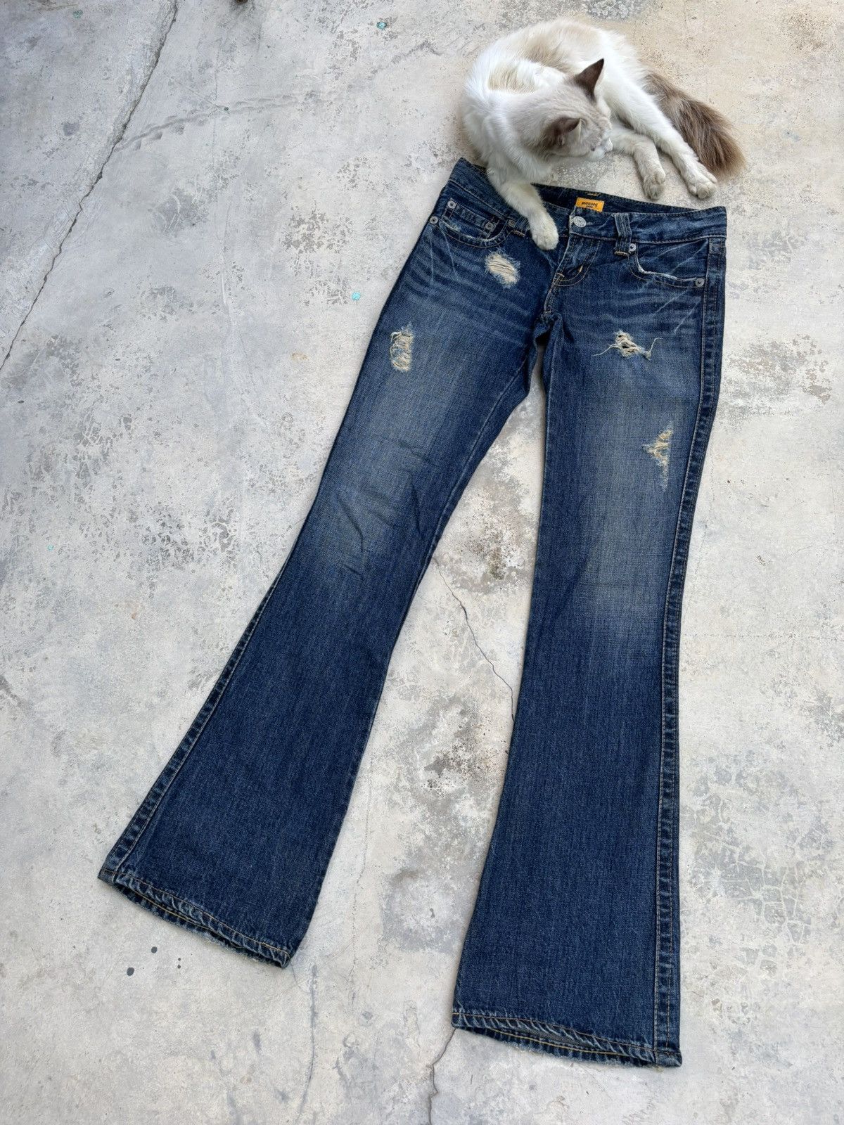 If Six Was Nine Flare Jeans Bootcut Japanese Moussy Distressed Flared Jeans Size 30" / US 8 / IT 44 - 3 Thumbnail