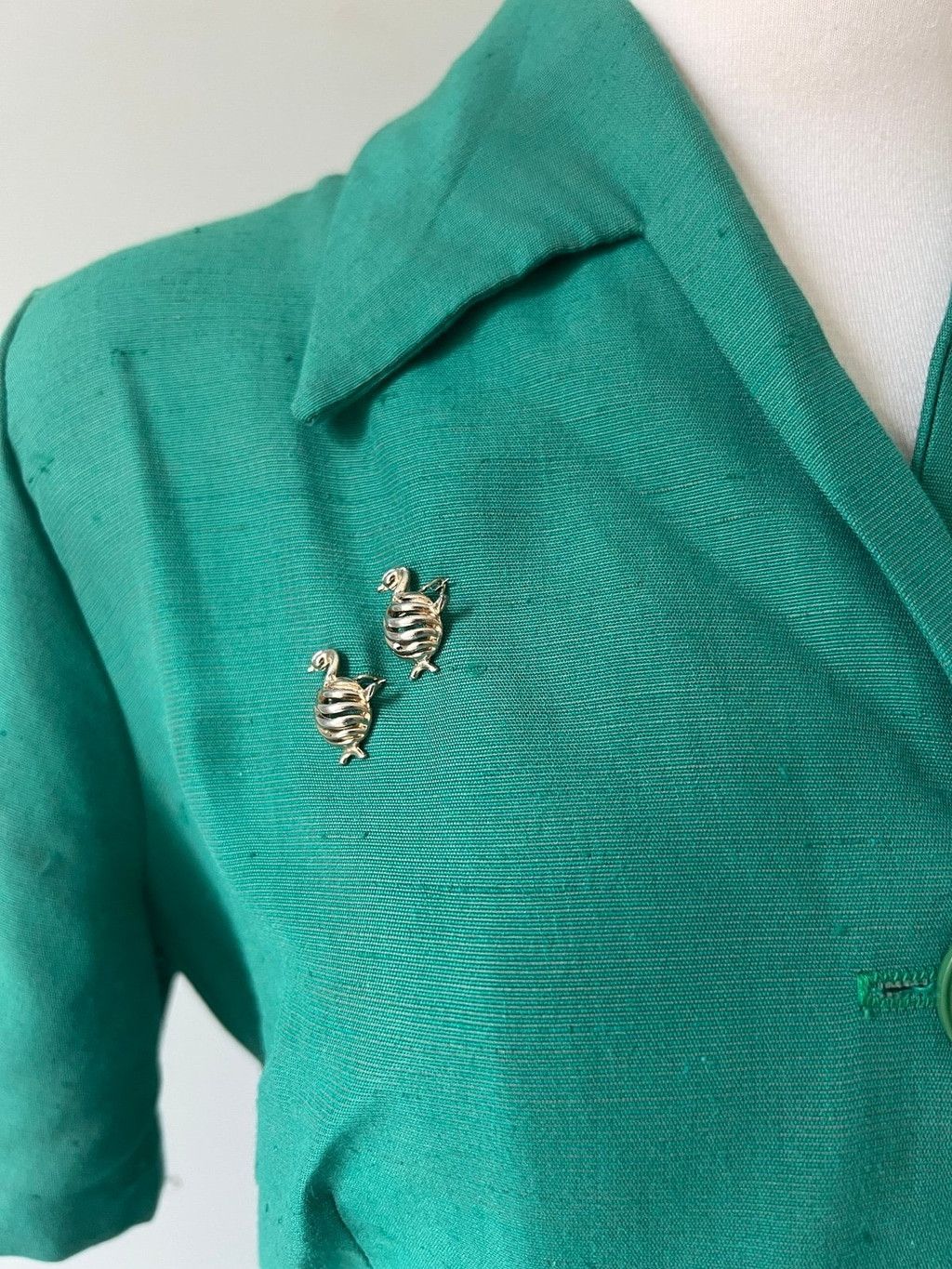 Vintage 2 1950s Vintage Mid-Century Modern Swan Bird Pins Brooches Size ONE SIZE - 2 Thumbnail