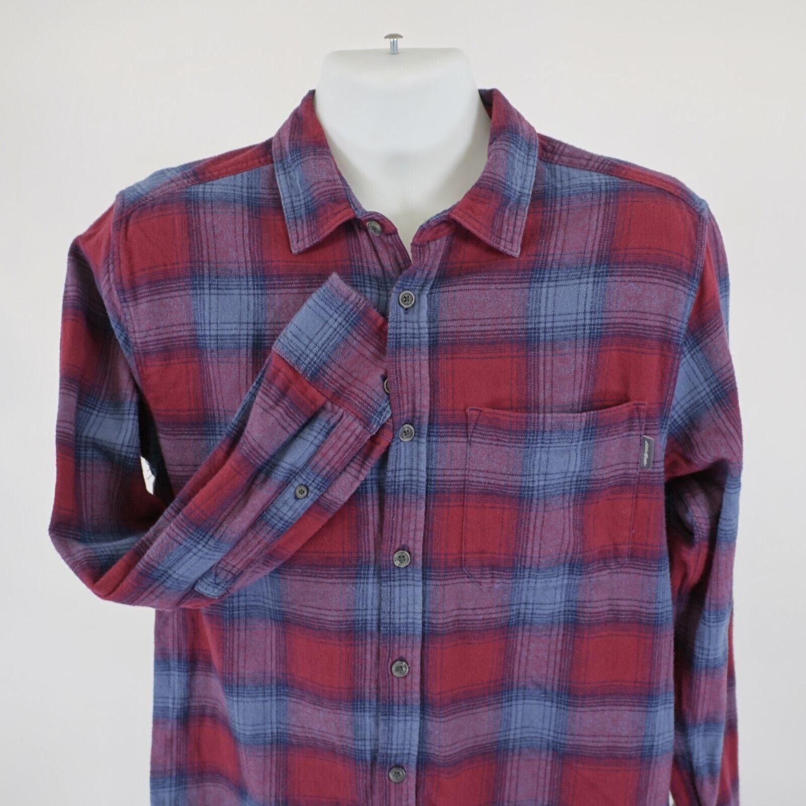 Eddie Bauer Eddie Bauer Flannel Medium Cotton Blue Red Plaid Pocket Coll Size US M / EU 48-50 / 2 - 1 Thumbnail