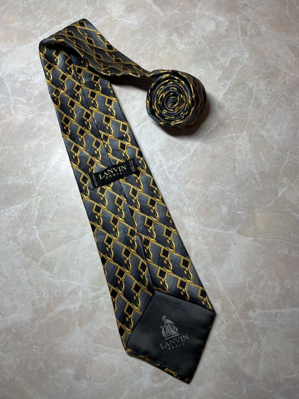 Lanvin Lanvin Paris Tie Vintage Luxury Made in Italy Monogram Logo Size ONE SIZE - 1 Thumbnail
