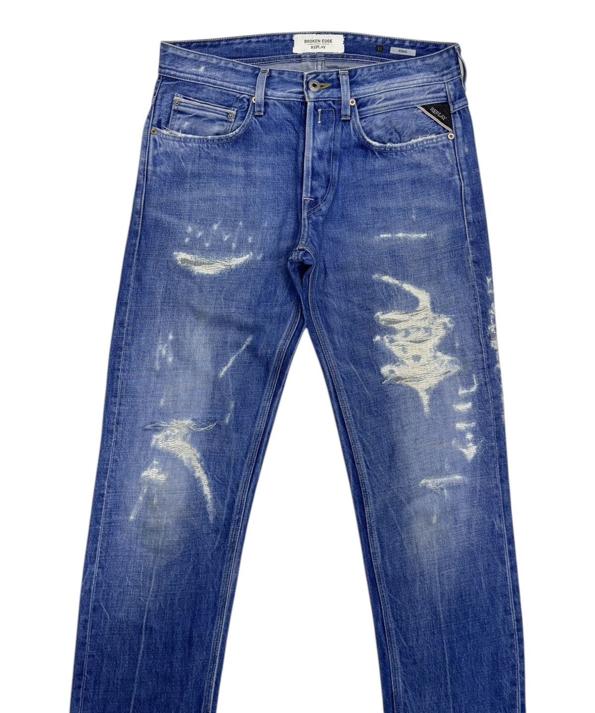 If Six Was Nine × Le Grande Bleu (L.G.B.) × Replay Vintage Replay Broken Edge Selvedge Denim Release Hem Jeans Size US 32 / EU 48 - 6 Thumbnail