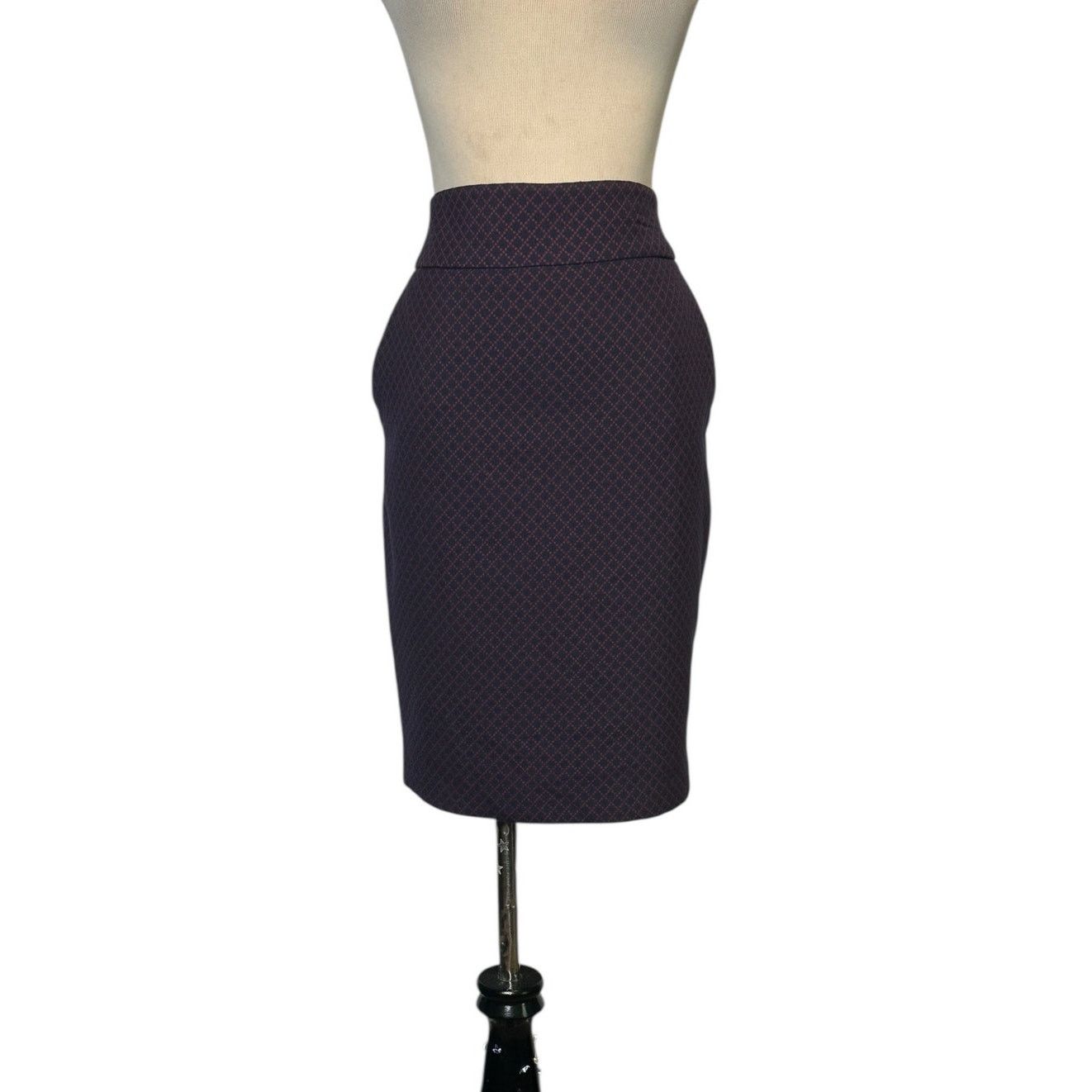 Express Express blue red geometrical print pencil skirt size 4 Size 27" / US 4 / IT 40 - 11 Thumbnail