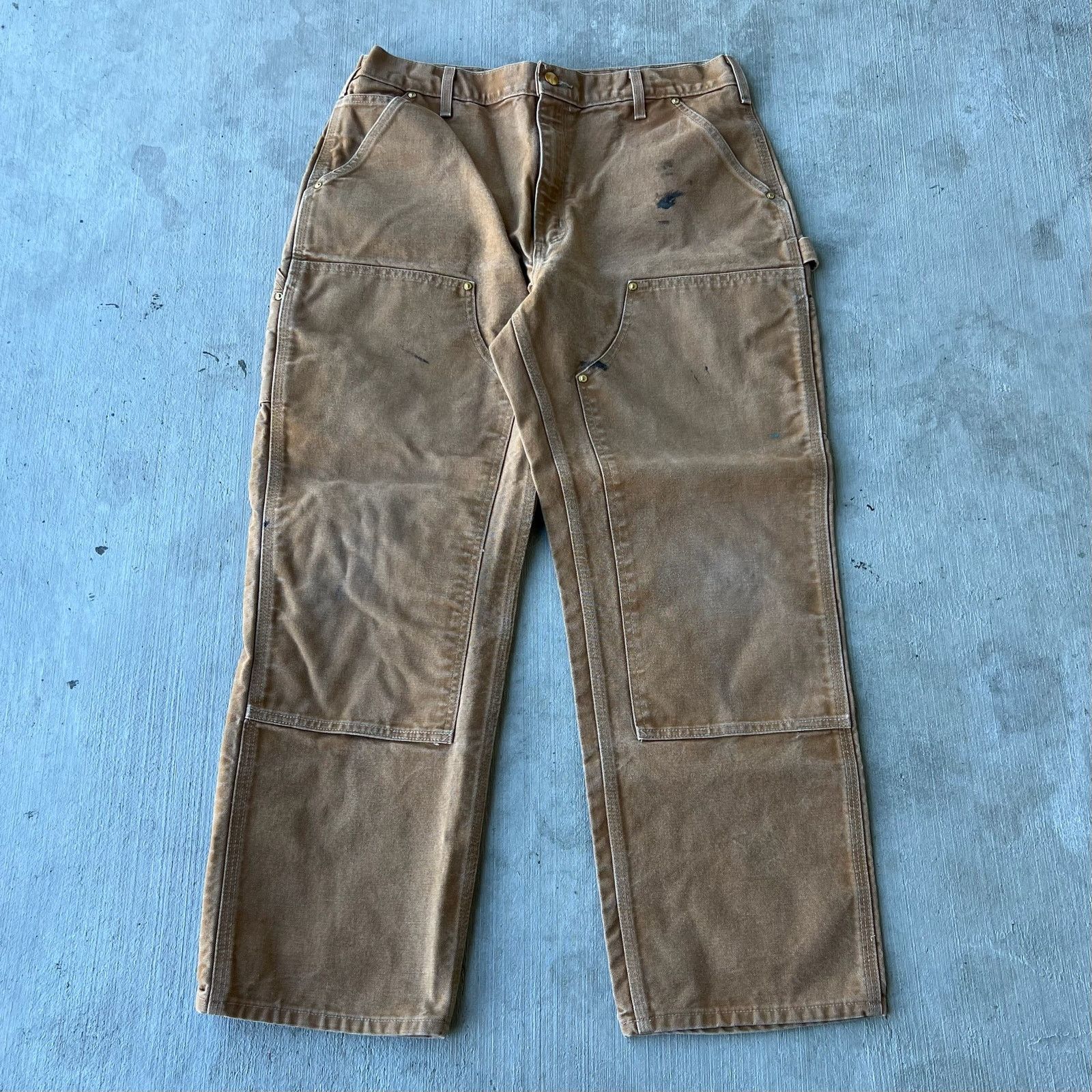 Carhartt × Vintage Carhartt brown double knee work wear carpenter pants Size US 34 / EU 50 - 1 Thumbnail