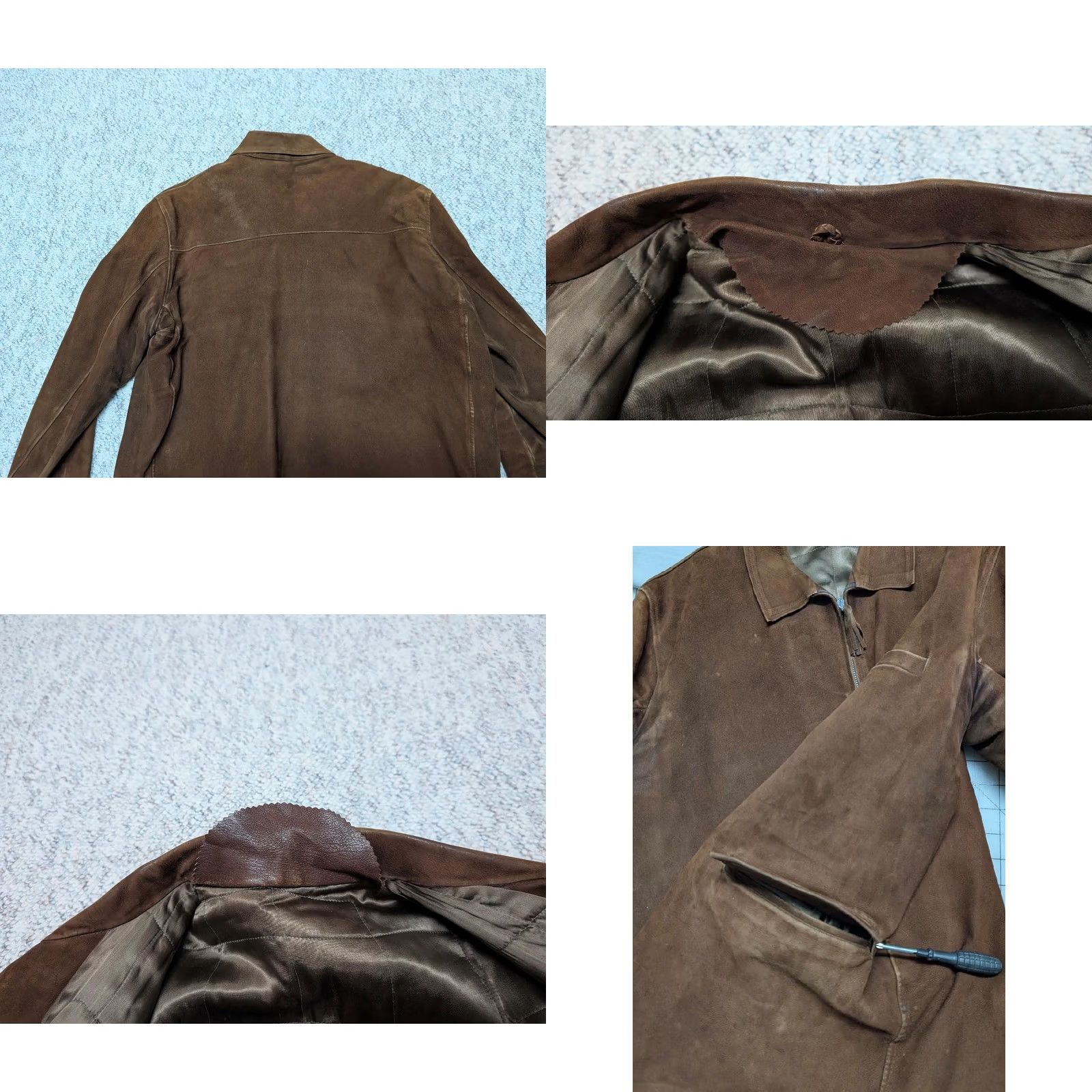 Vintage VINTAGE leather jacket SUEDE motorcycle Jacket Mens 38 brown Western 1940s Size US S / EU 44-46 / 1 - 9 Thumbnail