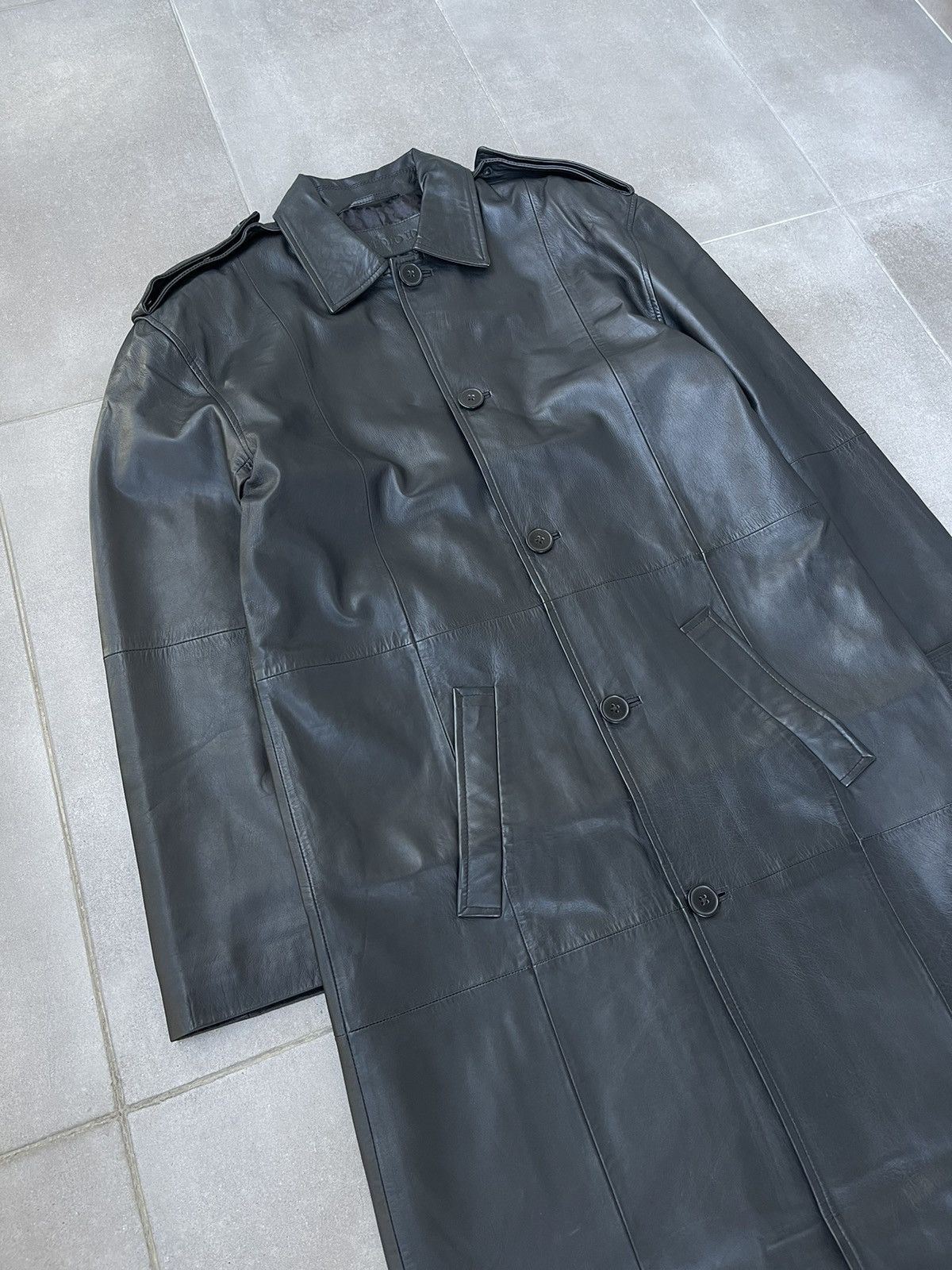 Leather !DS! AW22 Studio ID Long Paneled Leather Black Coat Size US M / EU 48-50 / 2 - 13 Thumbnail