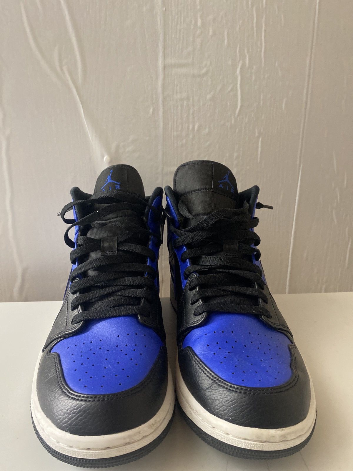 image of Jordan Brand 1 Mid Hyper Royal Shoes in Blue, Men's (Size 11)