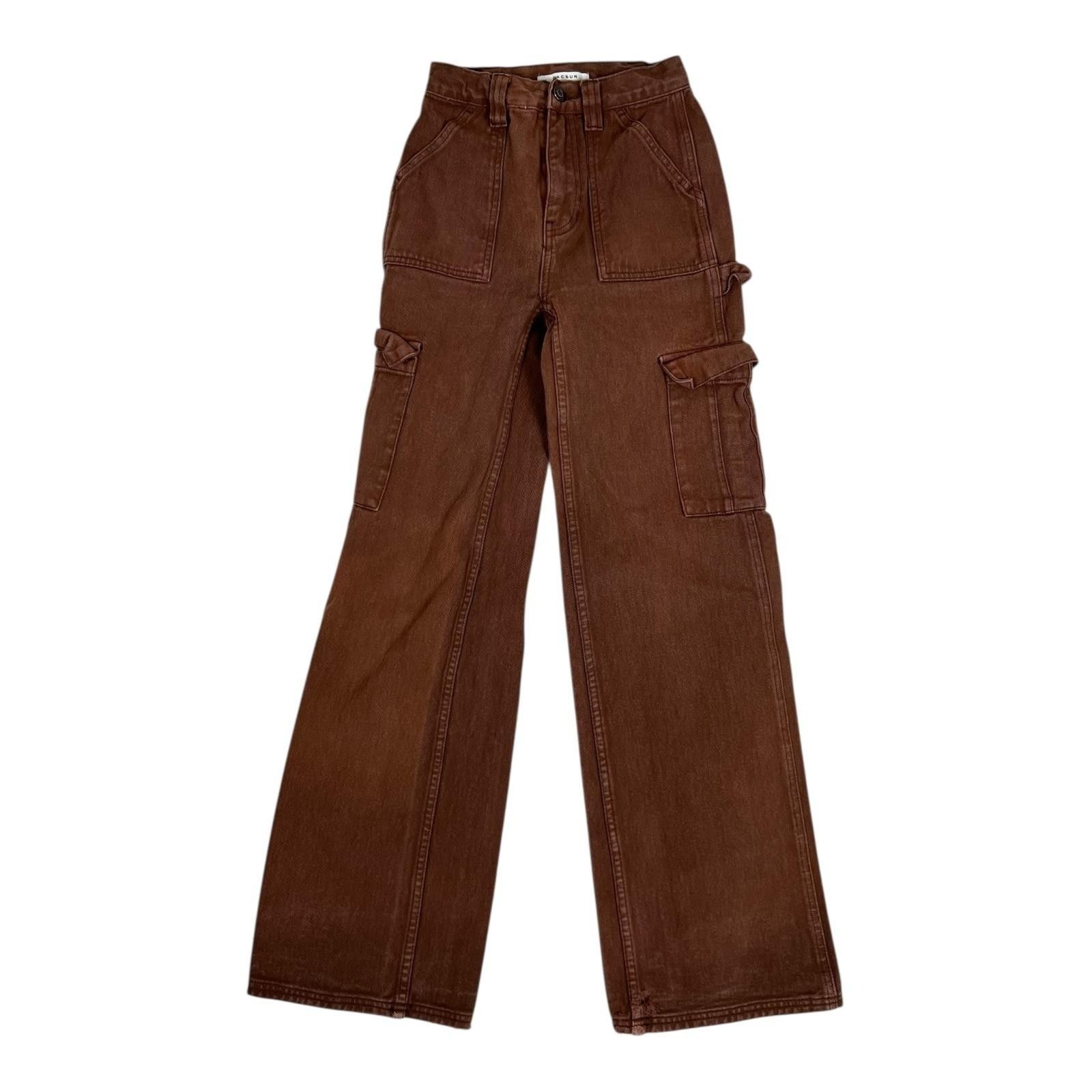 Pacsun PacSun Ultra High Rise Flare Carpenter Jeans Womens 22 Brown Size 40" / US 18 - 1 Thumbnail