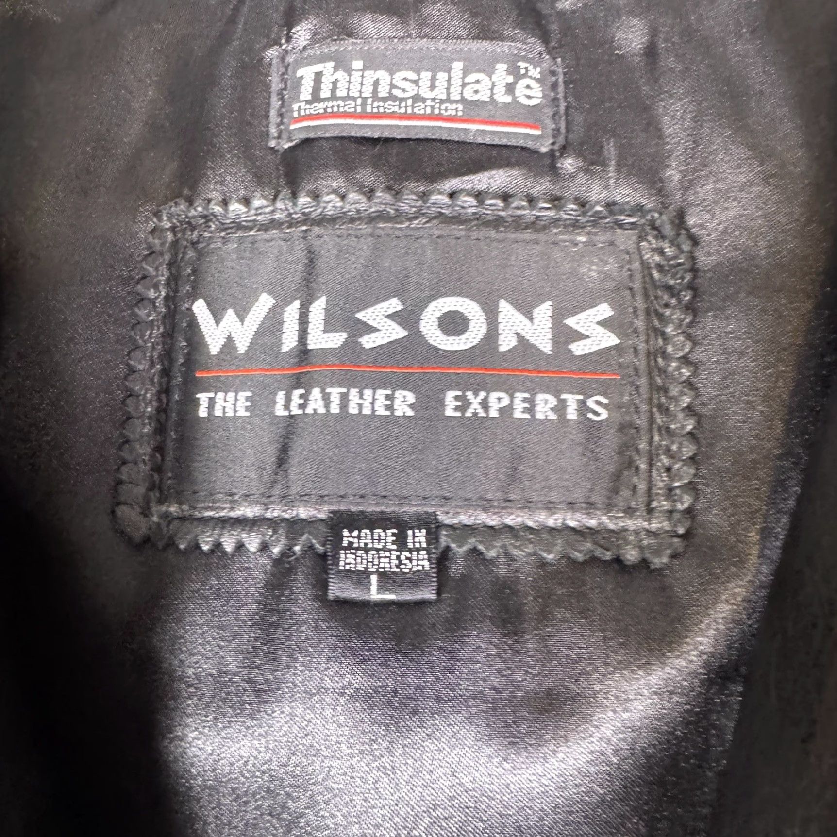 Vintage VINTAGE Wilsons Leather Jacket Womens L Belted Double Breasted Trench Coat Thinsulate Black Long Sleeve Jacket Coat Size L / US 10 / IT 46 - 7 Thumbnail