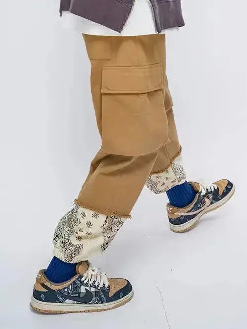 VIBE 20AW Indigo Union Japan Khaki Bandana Paisley Jogger Pants Size US 32 / EU 48 - 2 Thumbnail